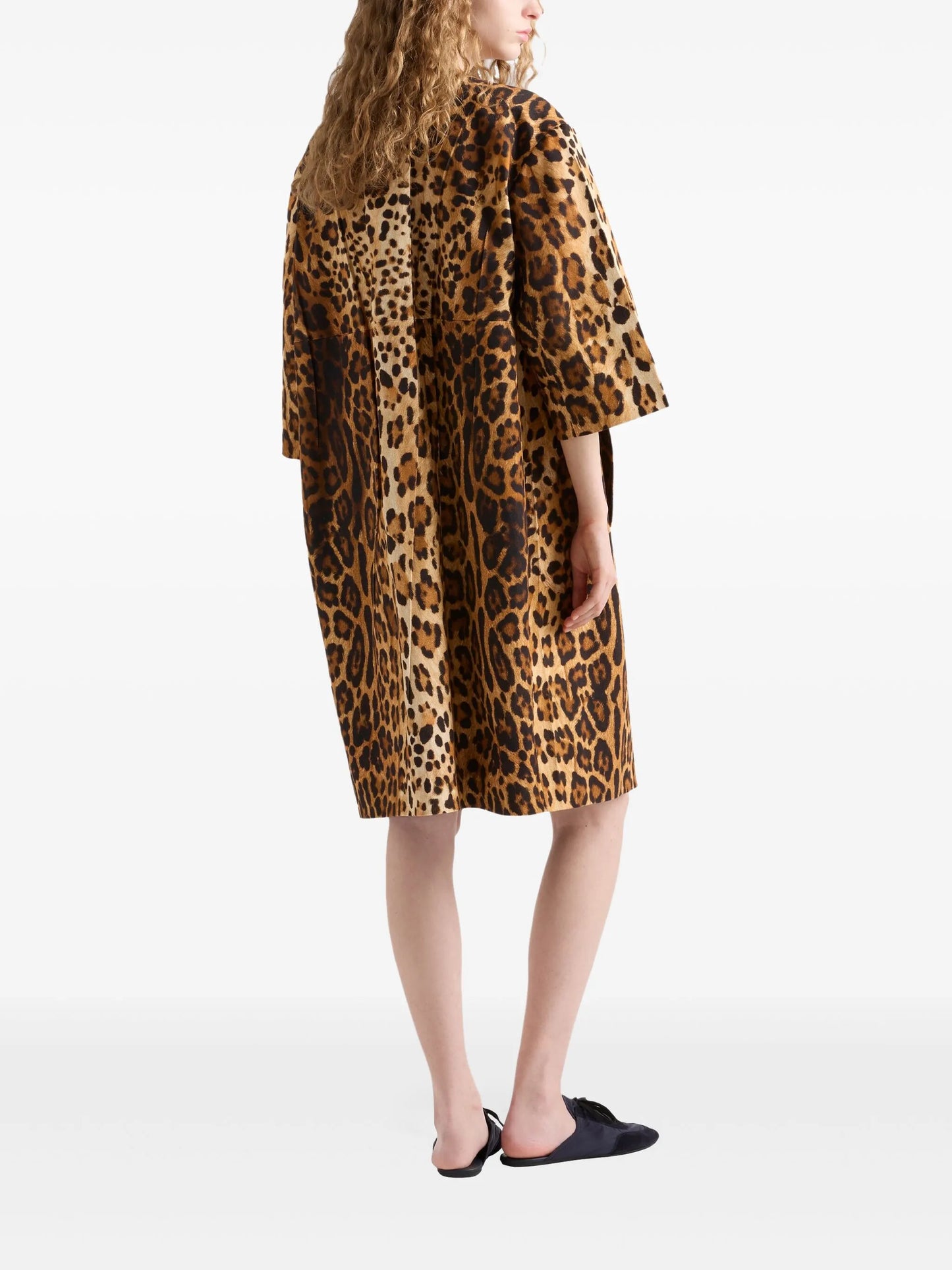 animal-print coat