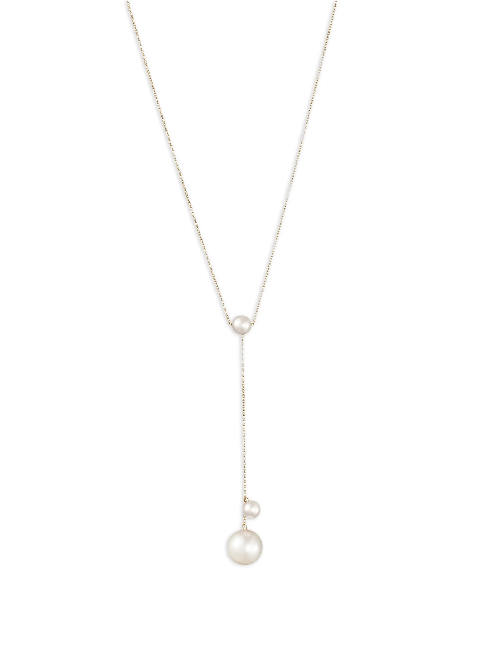 14K yellow gold Trois Moon pearls necklace