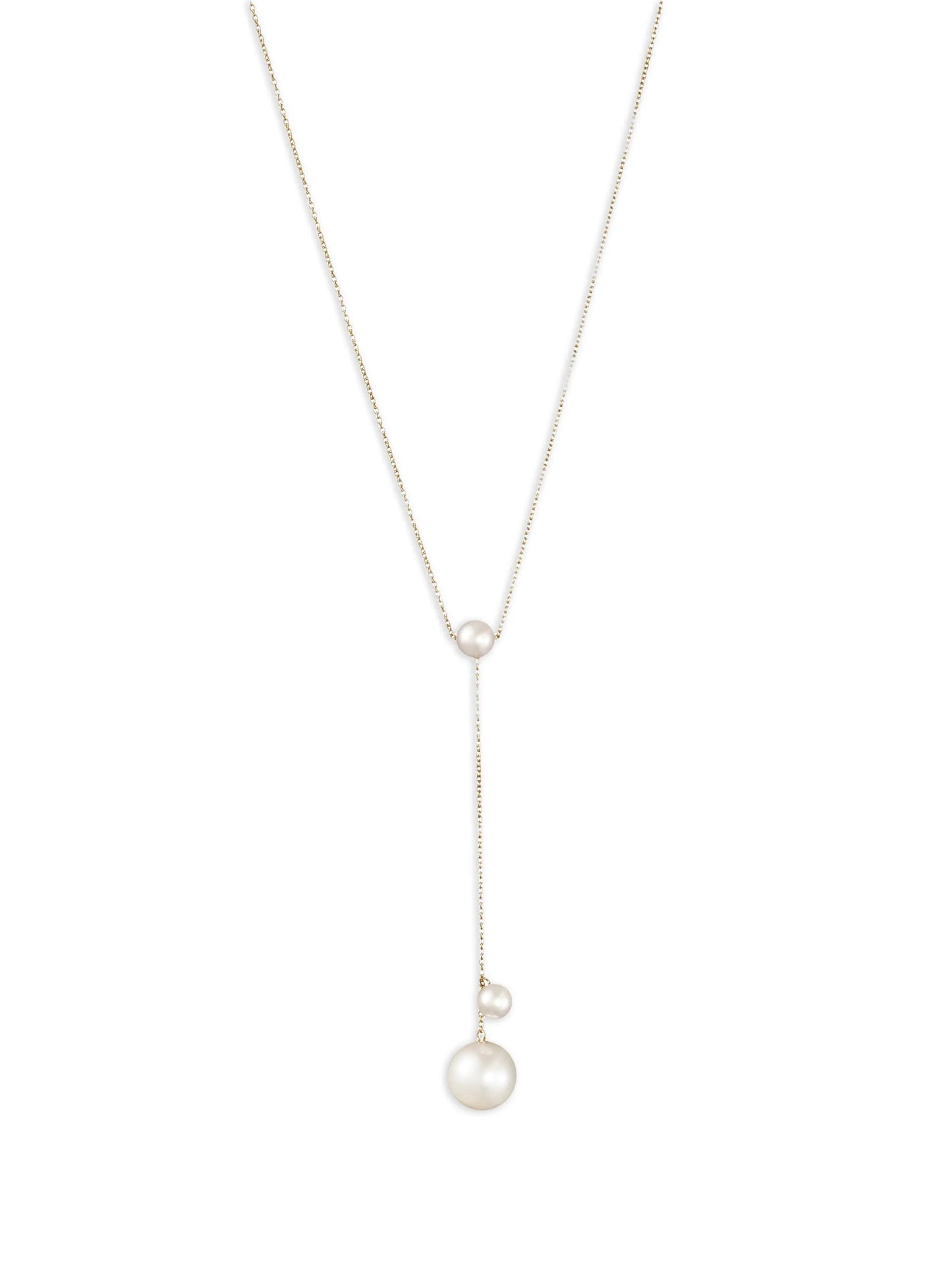 14K yellow gold Trois Moon pearls necklace