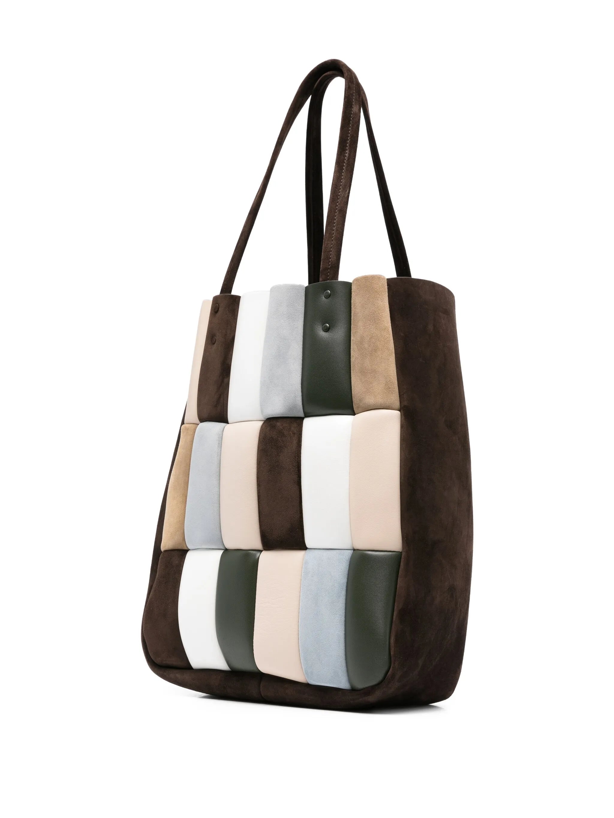 Zoe patchwork suede tote bag