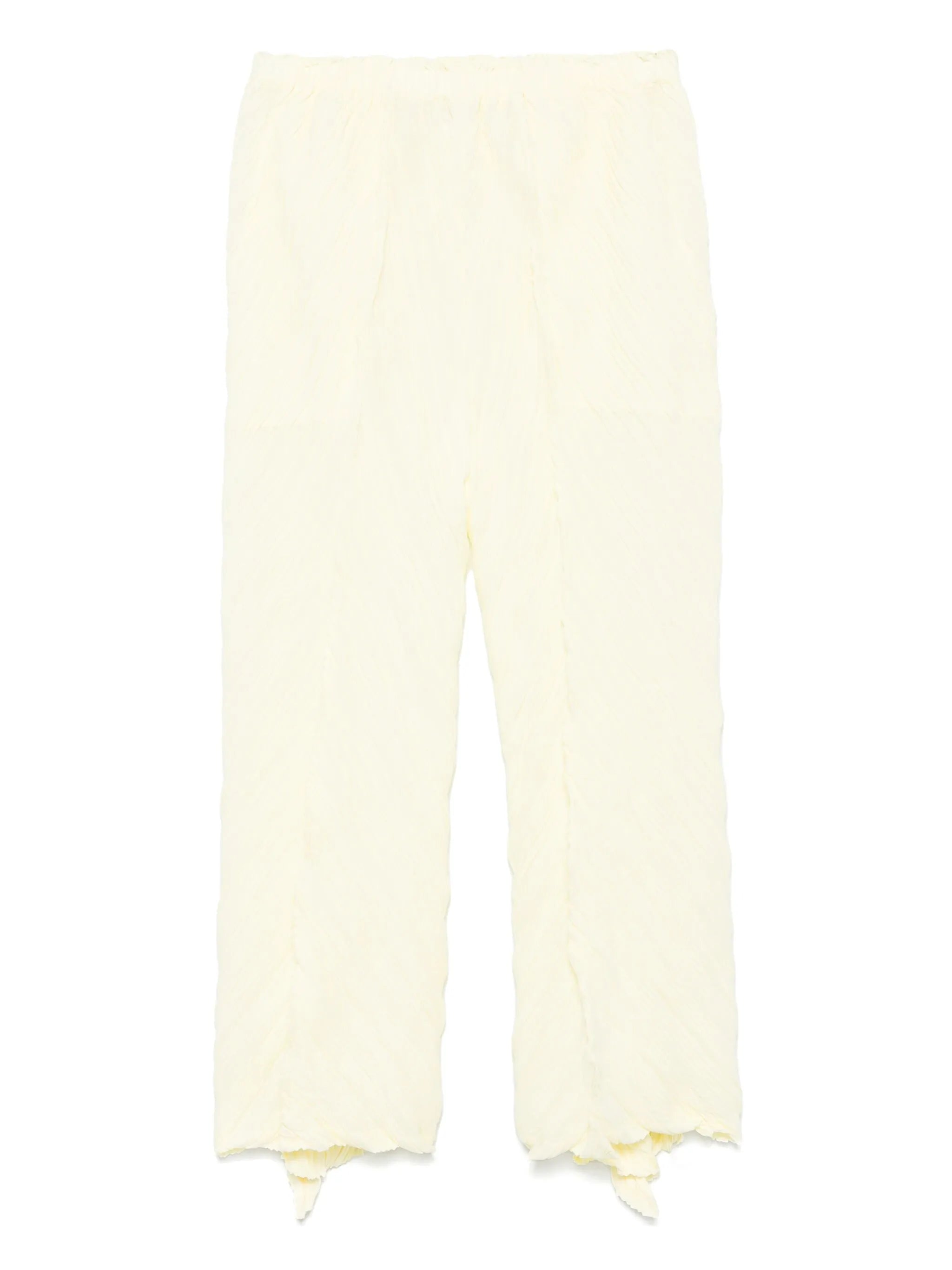 wrinkled twisted trousers
