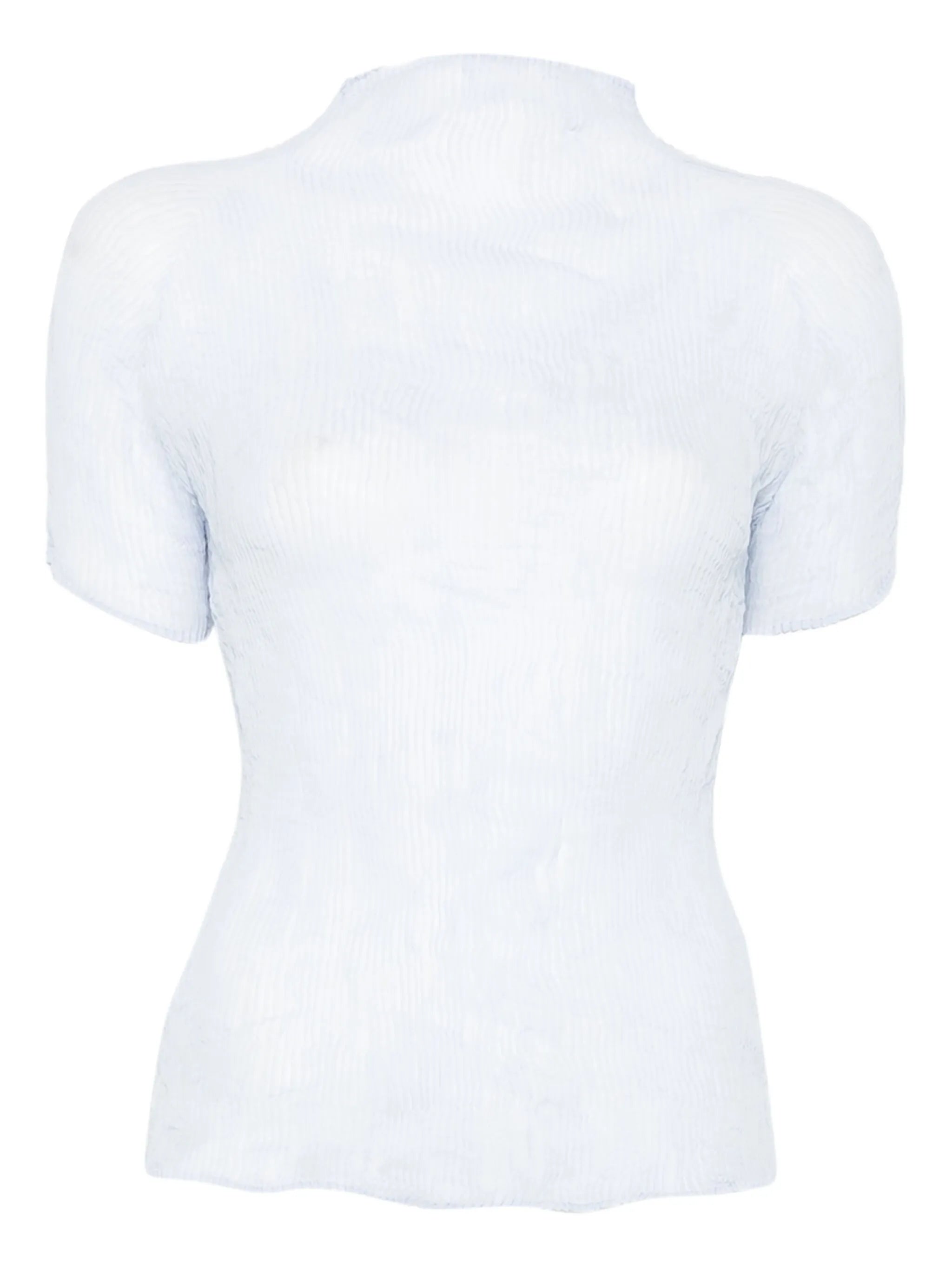 pleated high-neck blouse