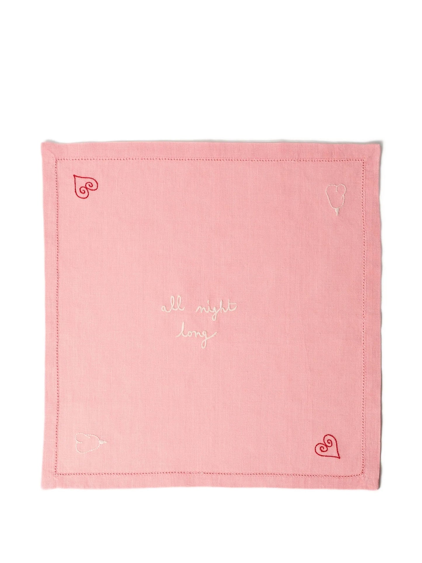 heart-embroidered napkins (set of four)