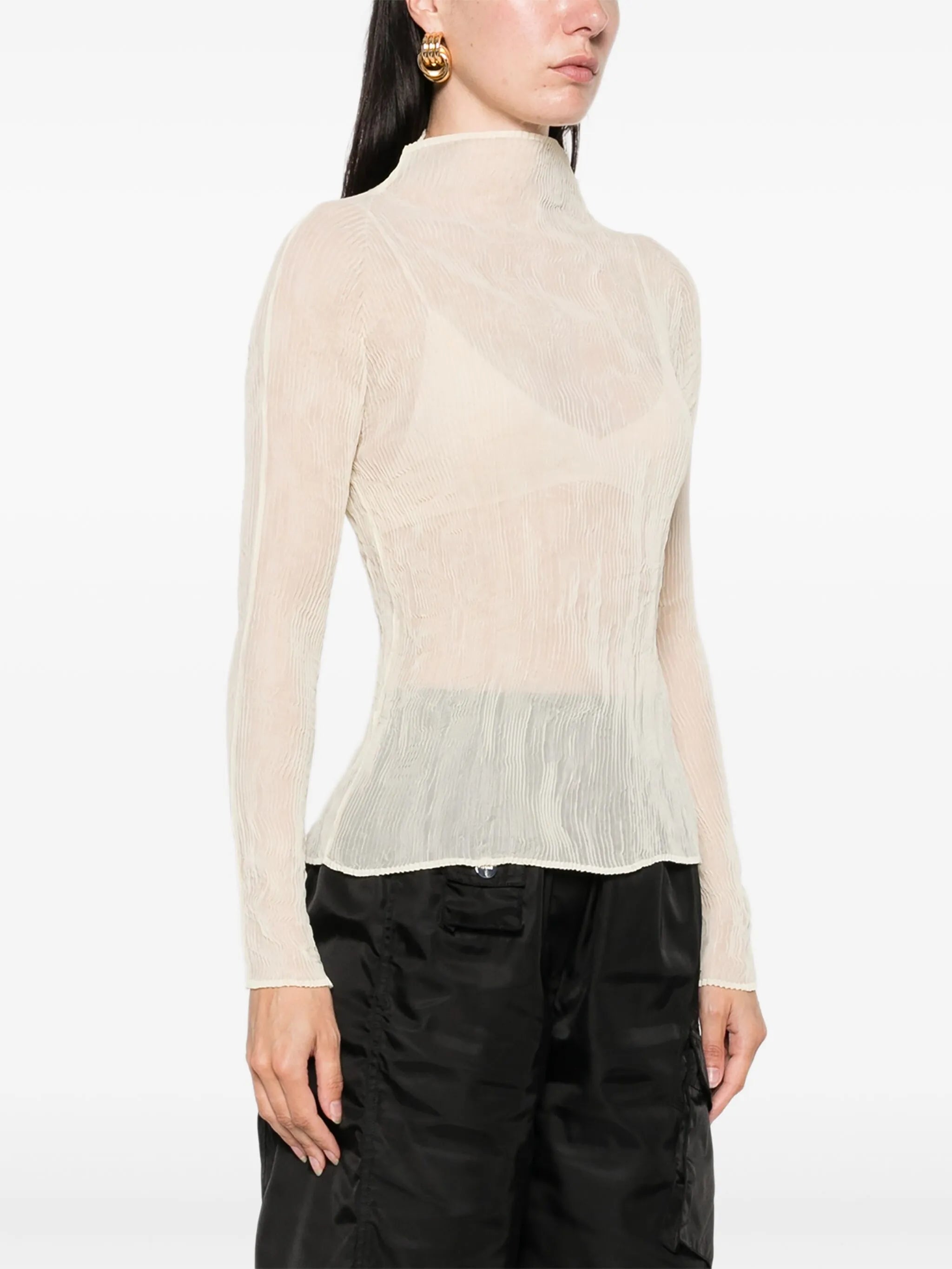 semi-sheer blouse