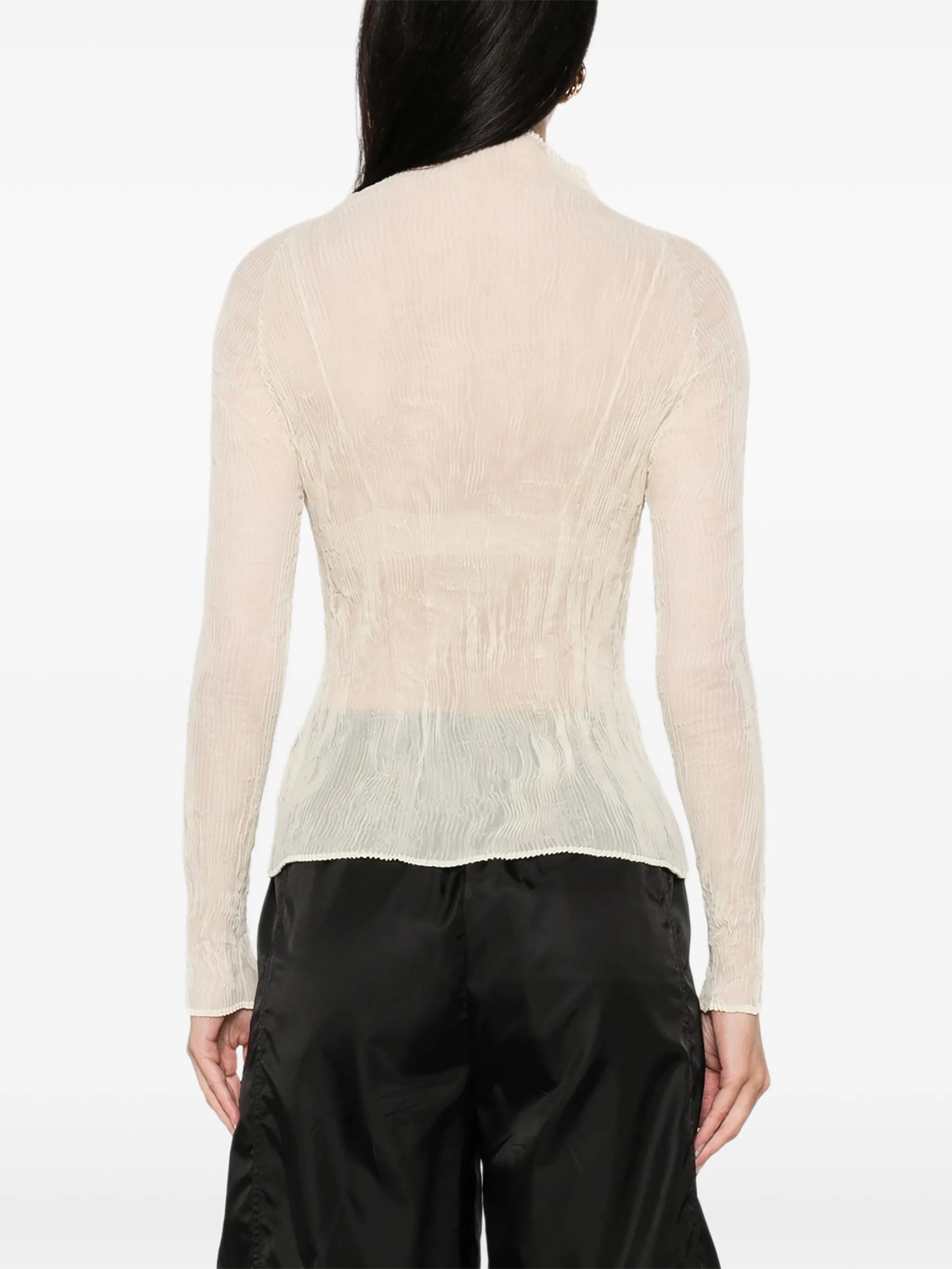 semi-sheer blouse