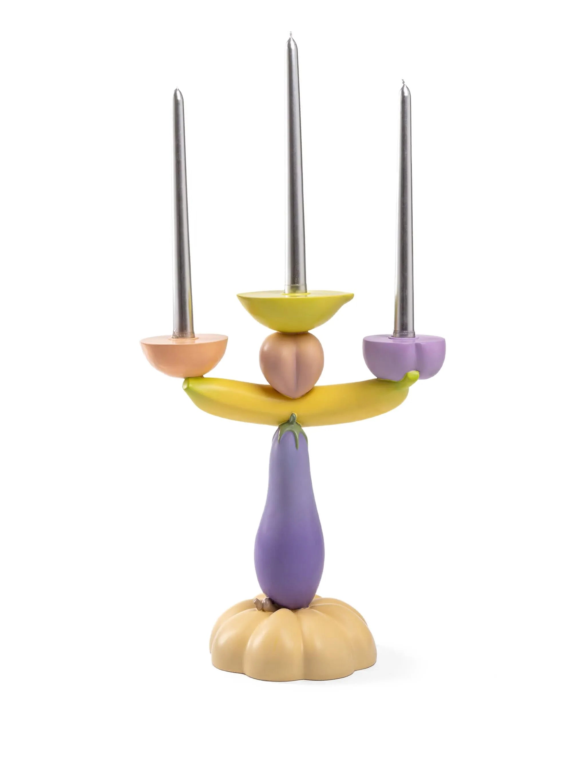 Vitamin Aubergine candlestick (36cm)