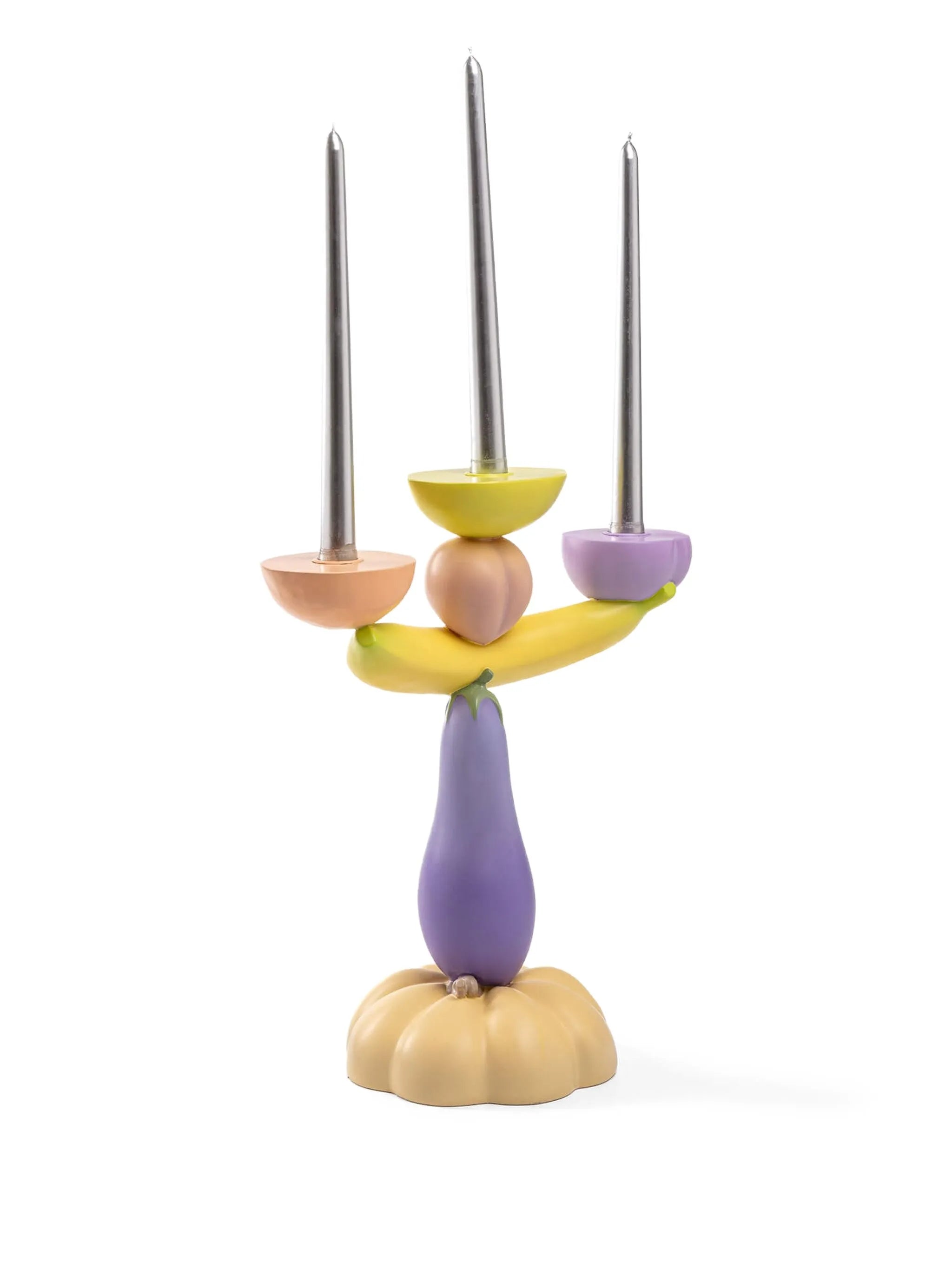 Vitamin Aubergine candlestick (36cm)