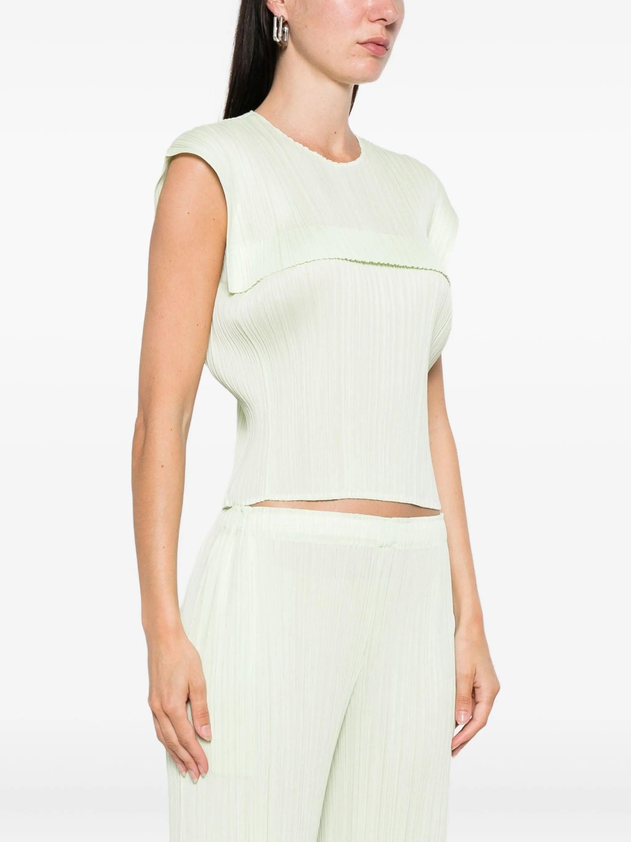 pleated panelled blouse