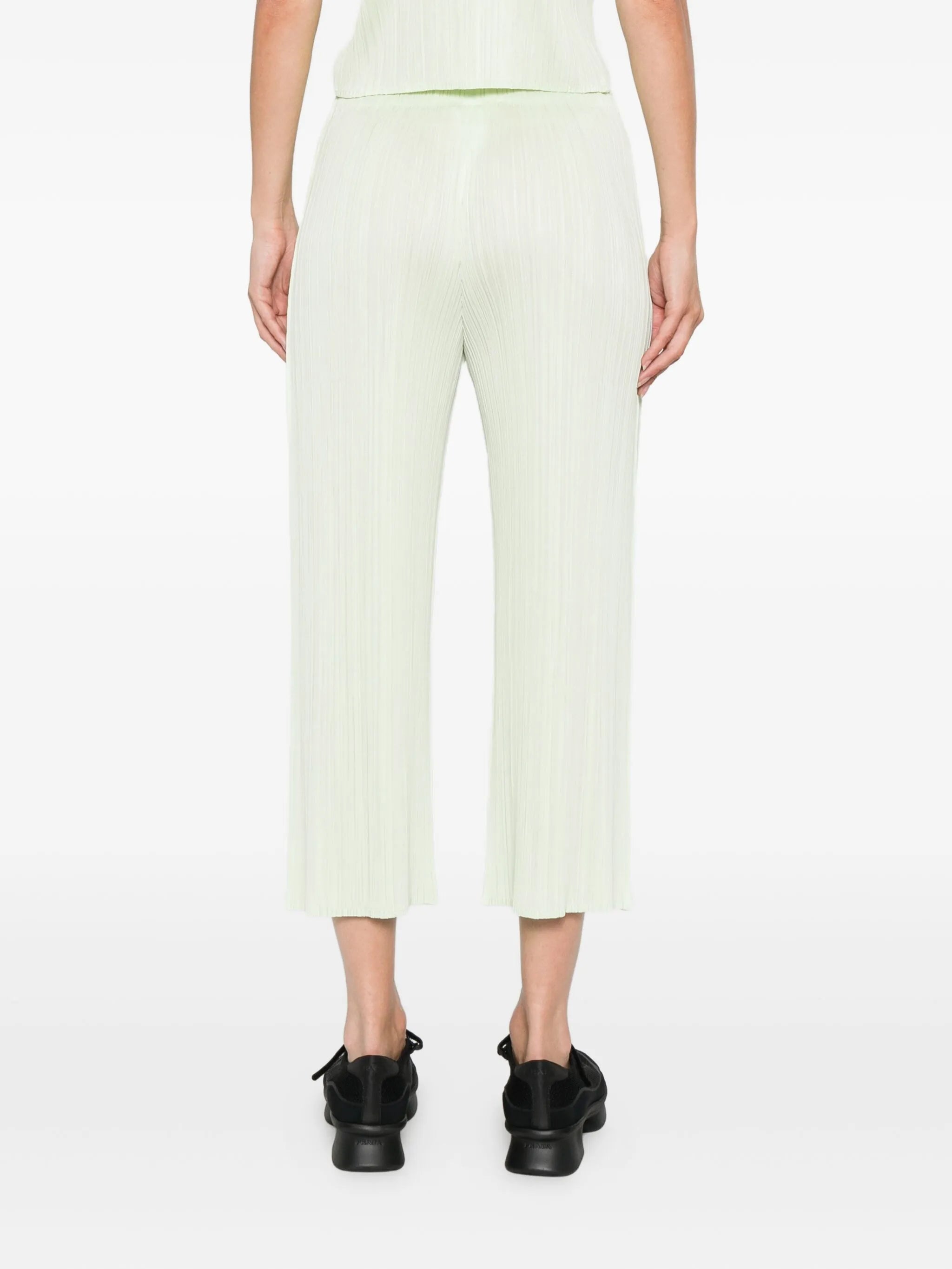pleated cropped trousers