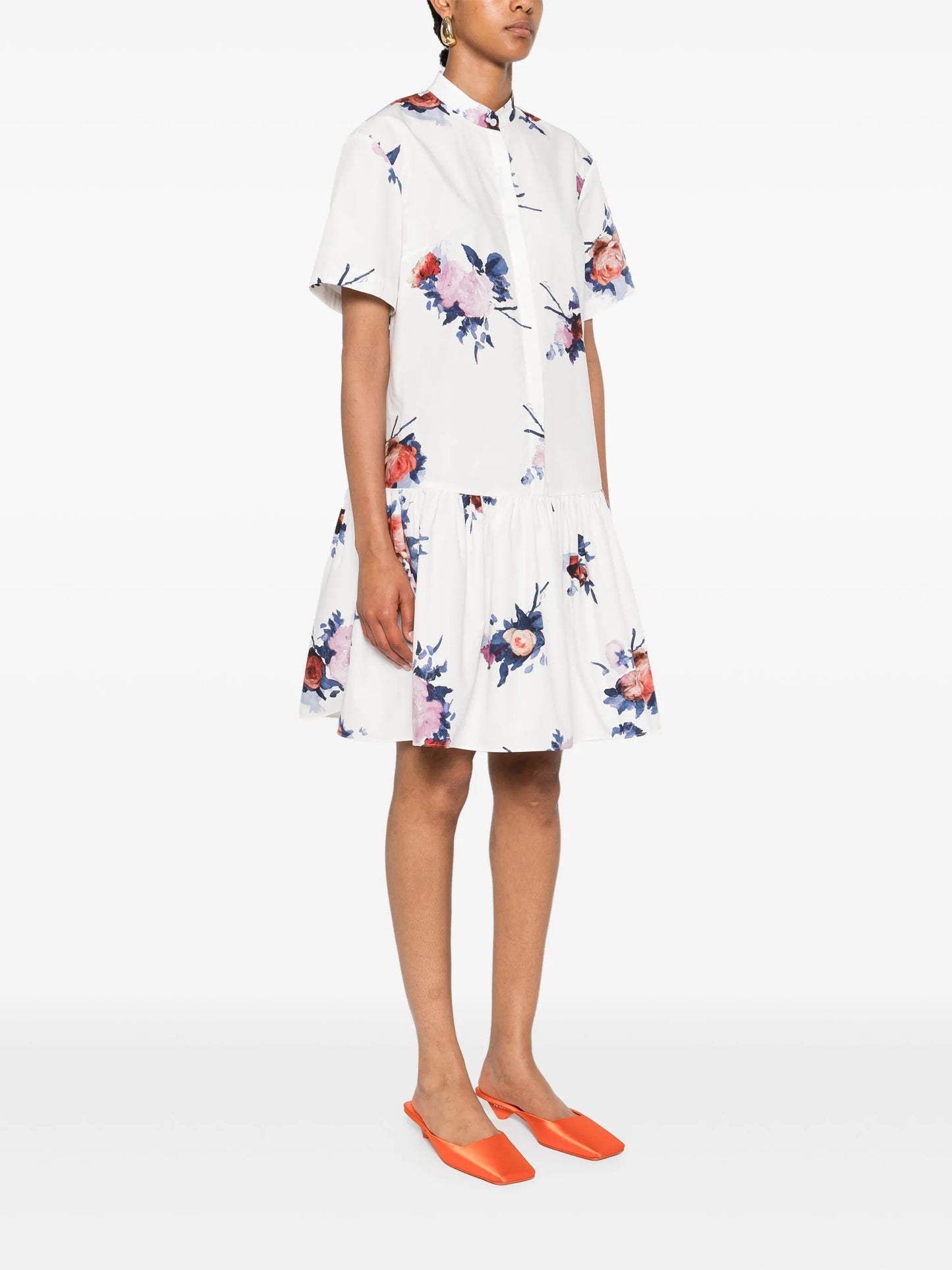 floral-print mini dress