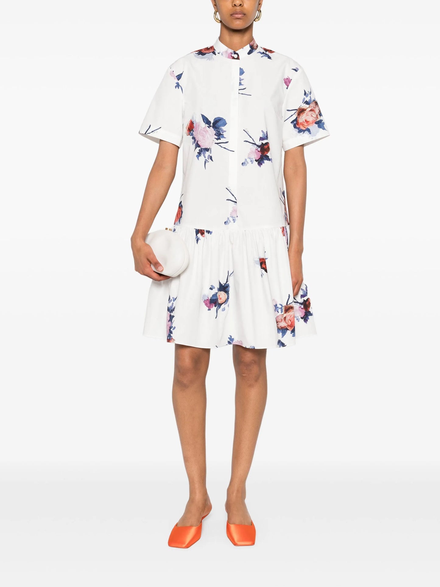 floral-print mini dress
