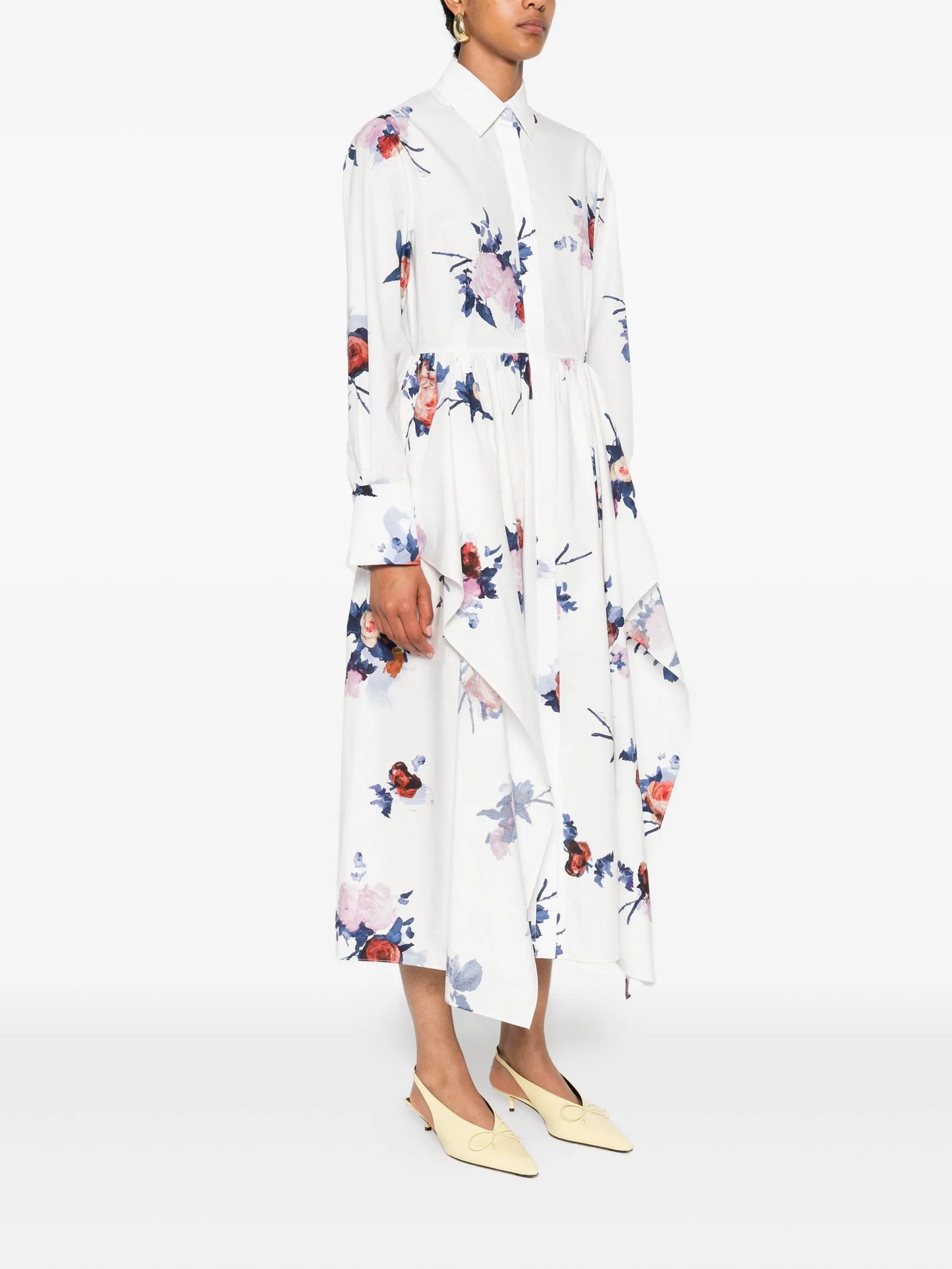 floral-print midi dress