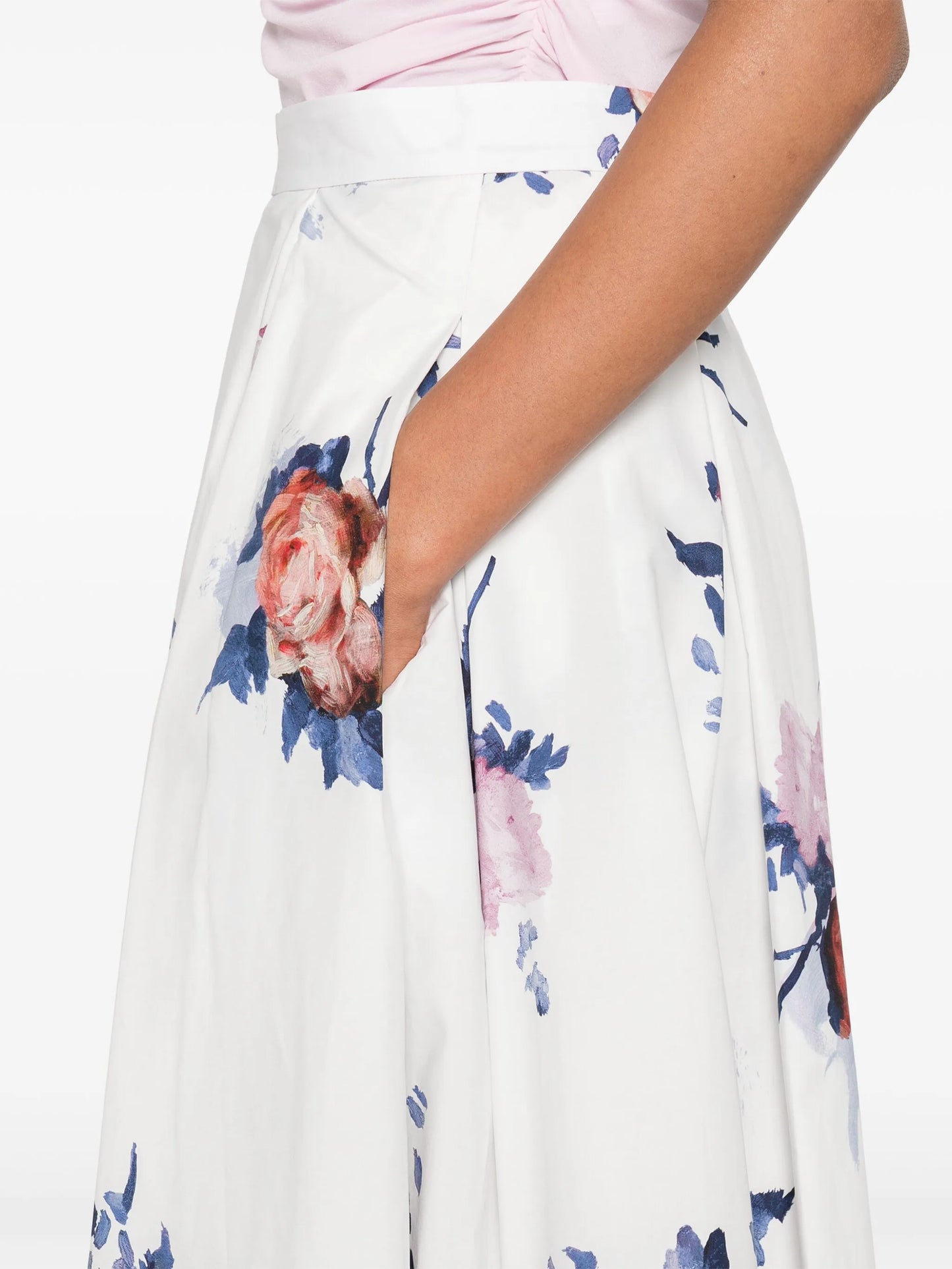 pleated midi skirt