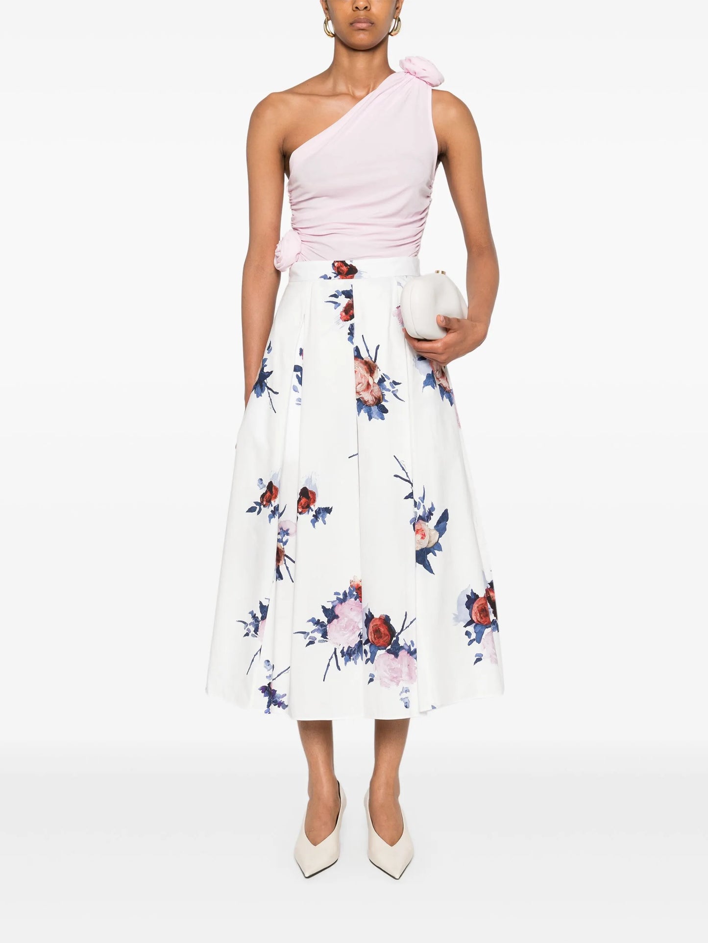 pleated midi skirt
