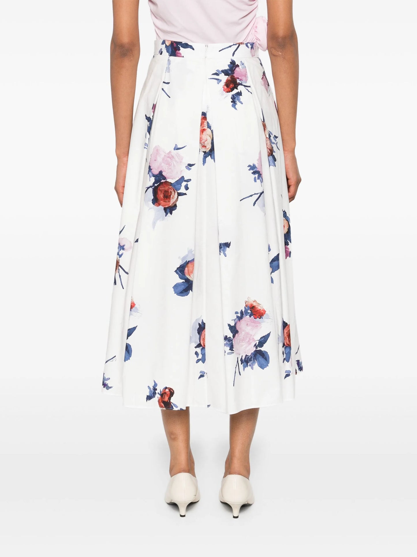 pleated midi skirt