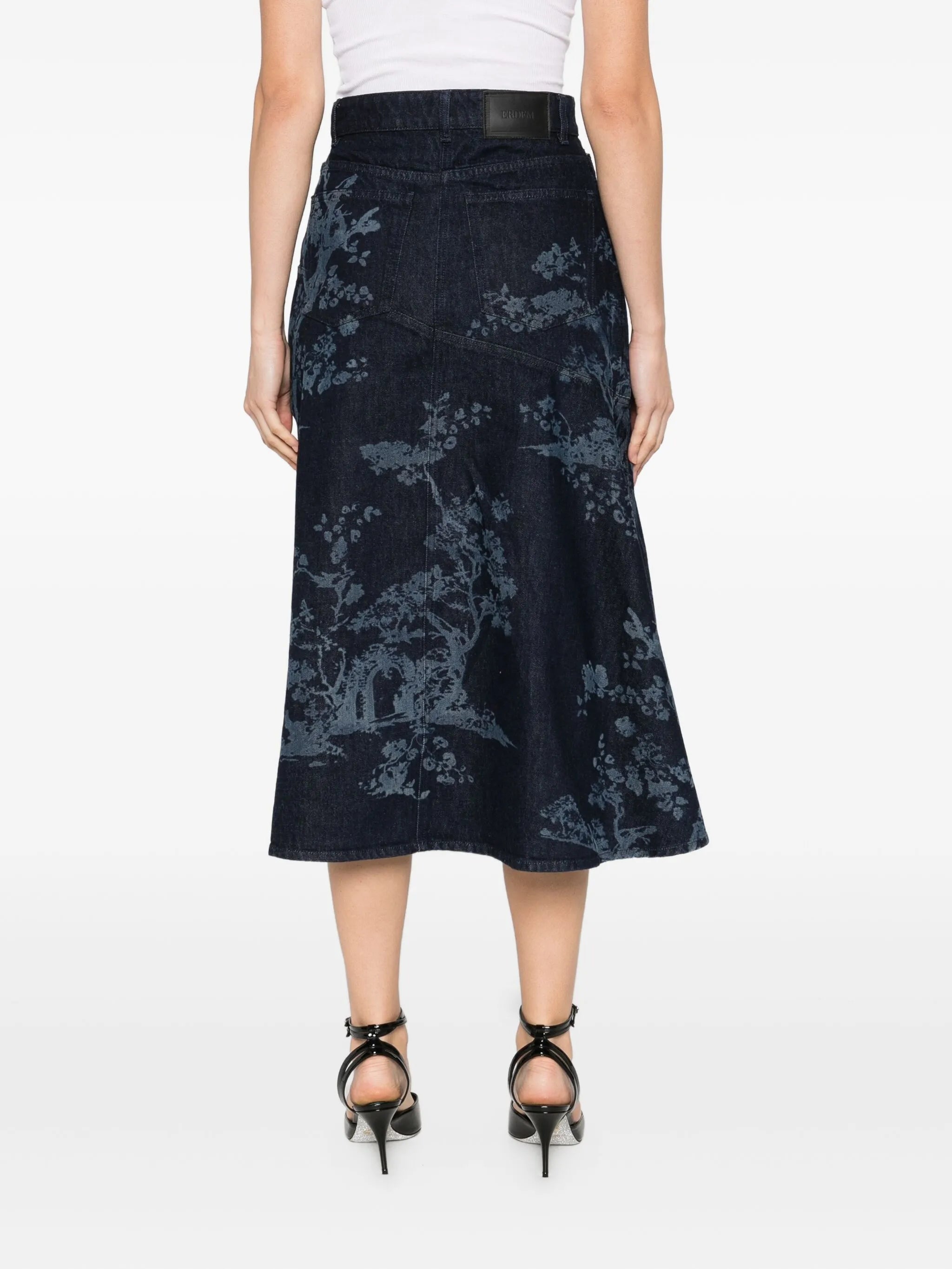 denim midi skirt