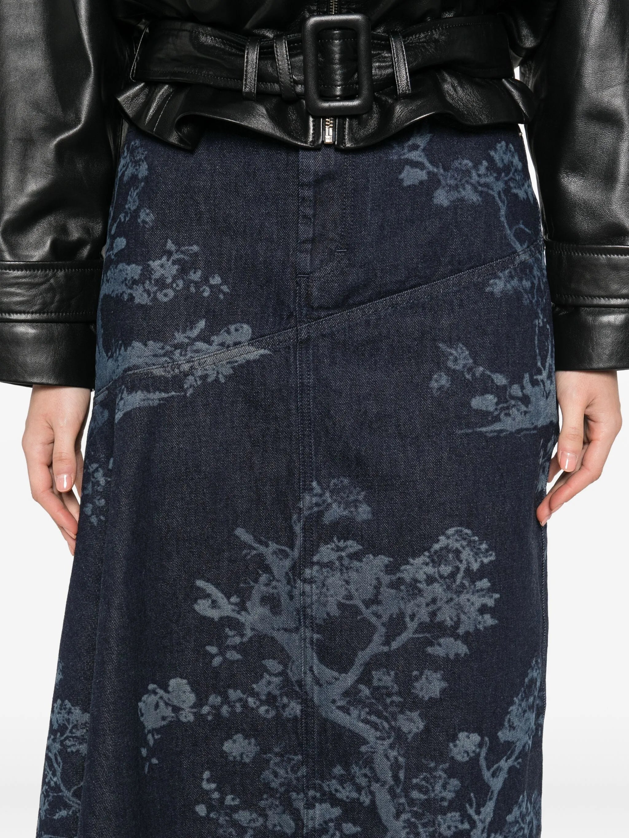 denim midi skirt