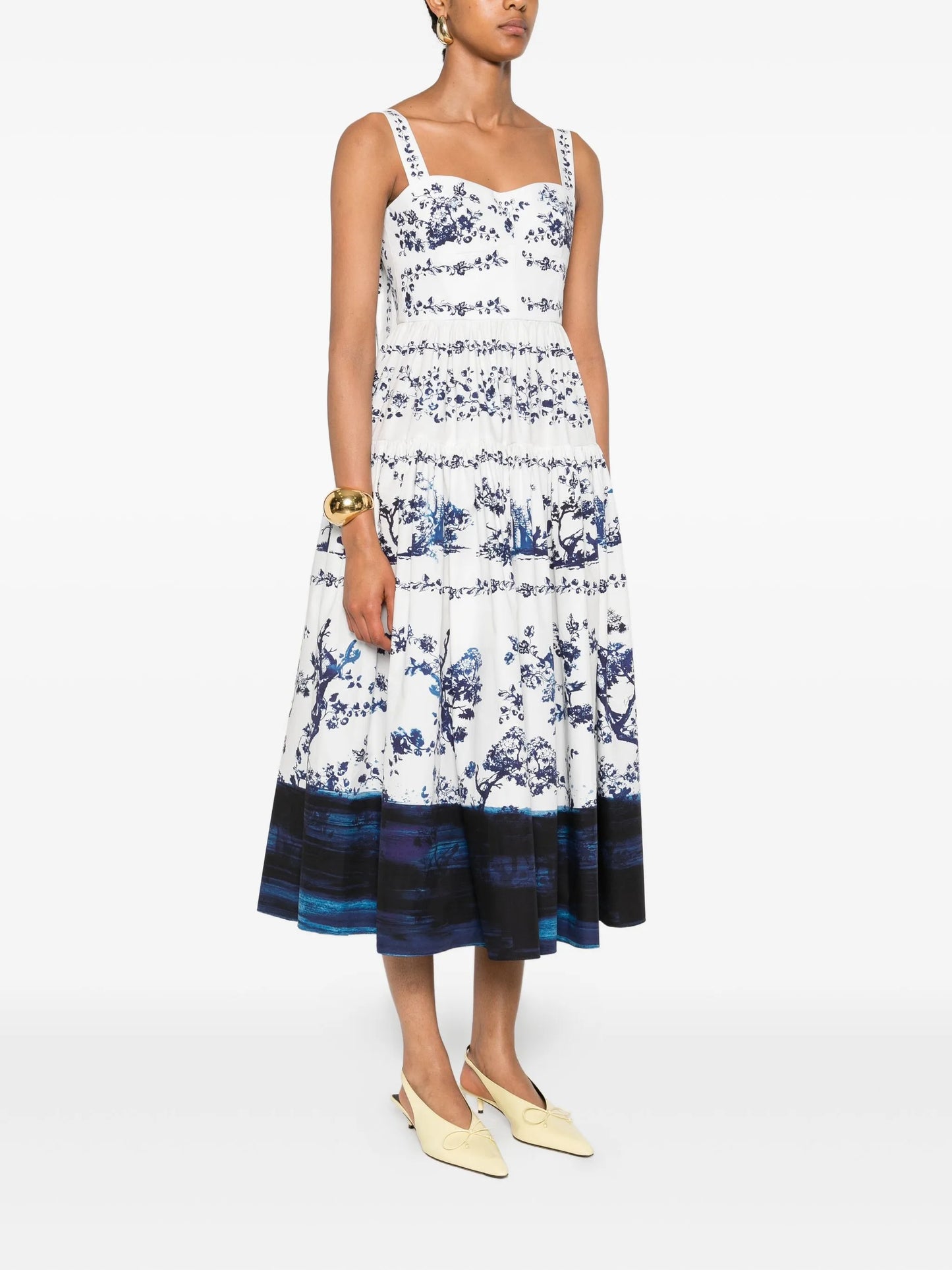 floral-print midi dress