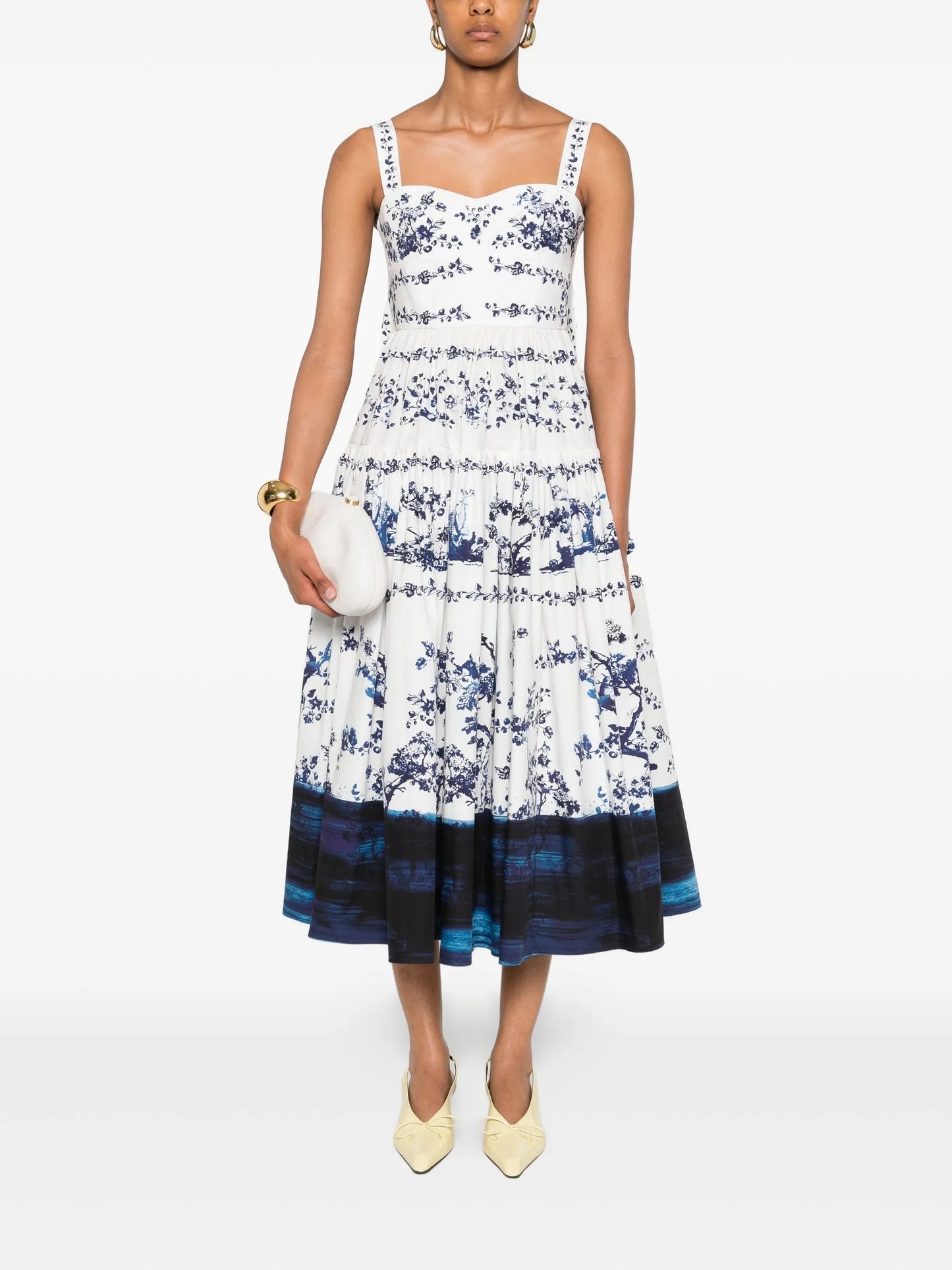 floral-print midi dress