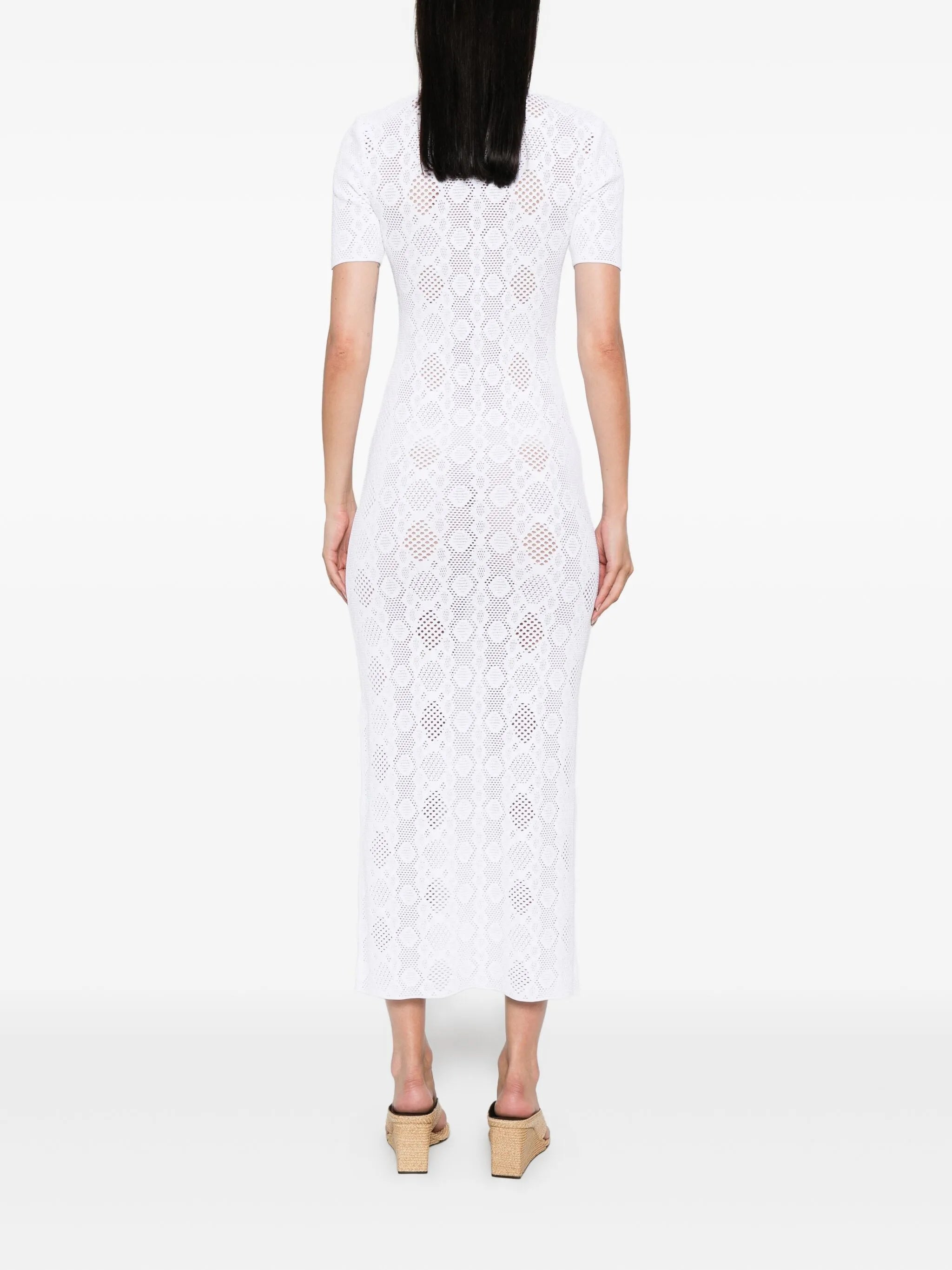 python-lace knit dress