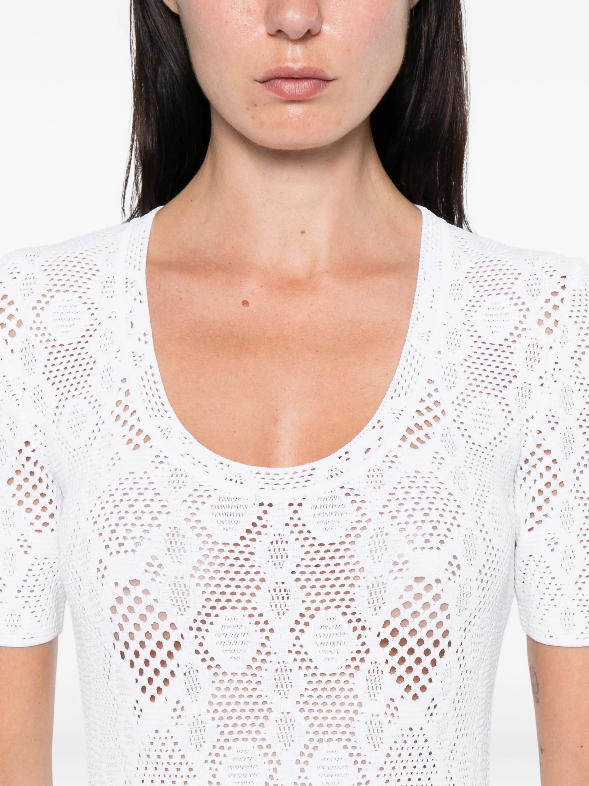 python-lace knit dress