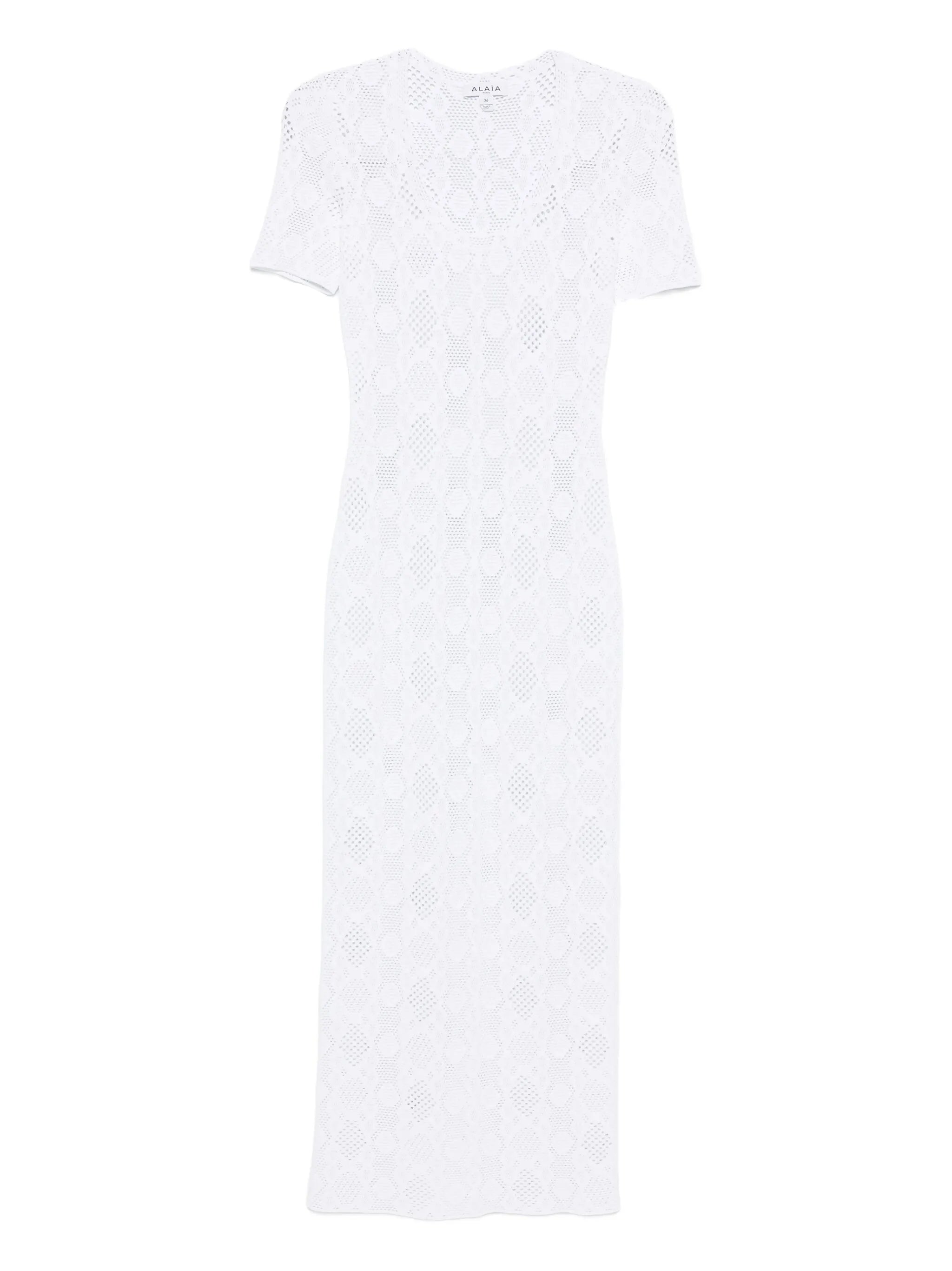 python-lace knit dress