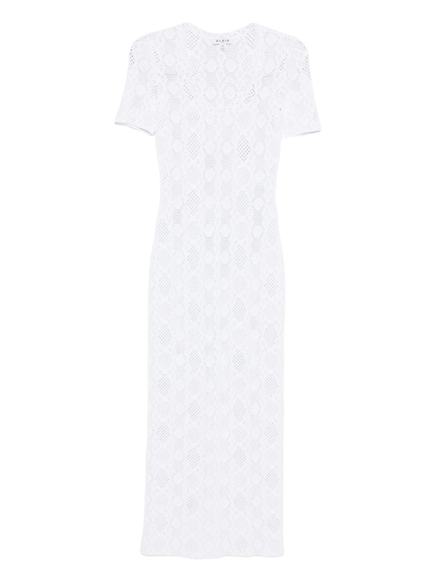 python-lace knit dress