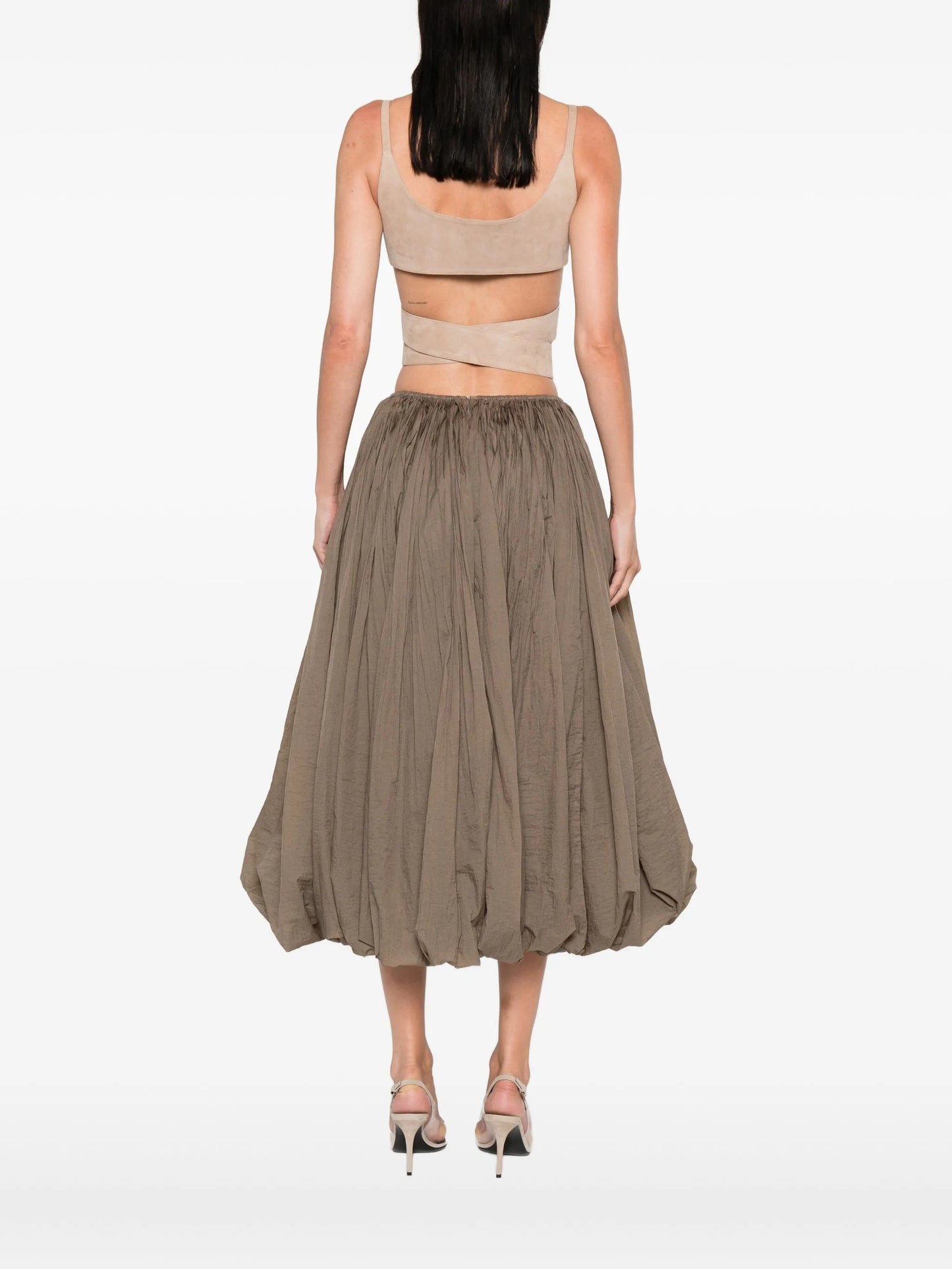wrap striped cropped top