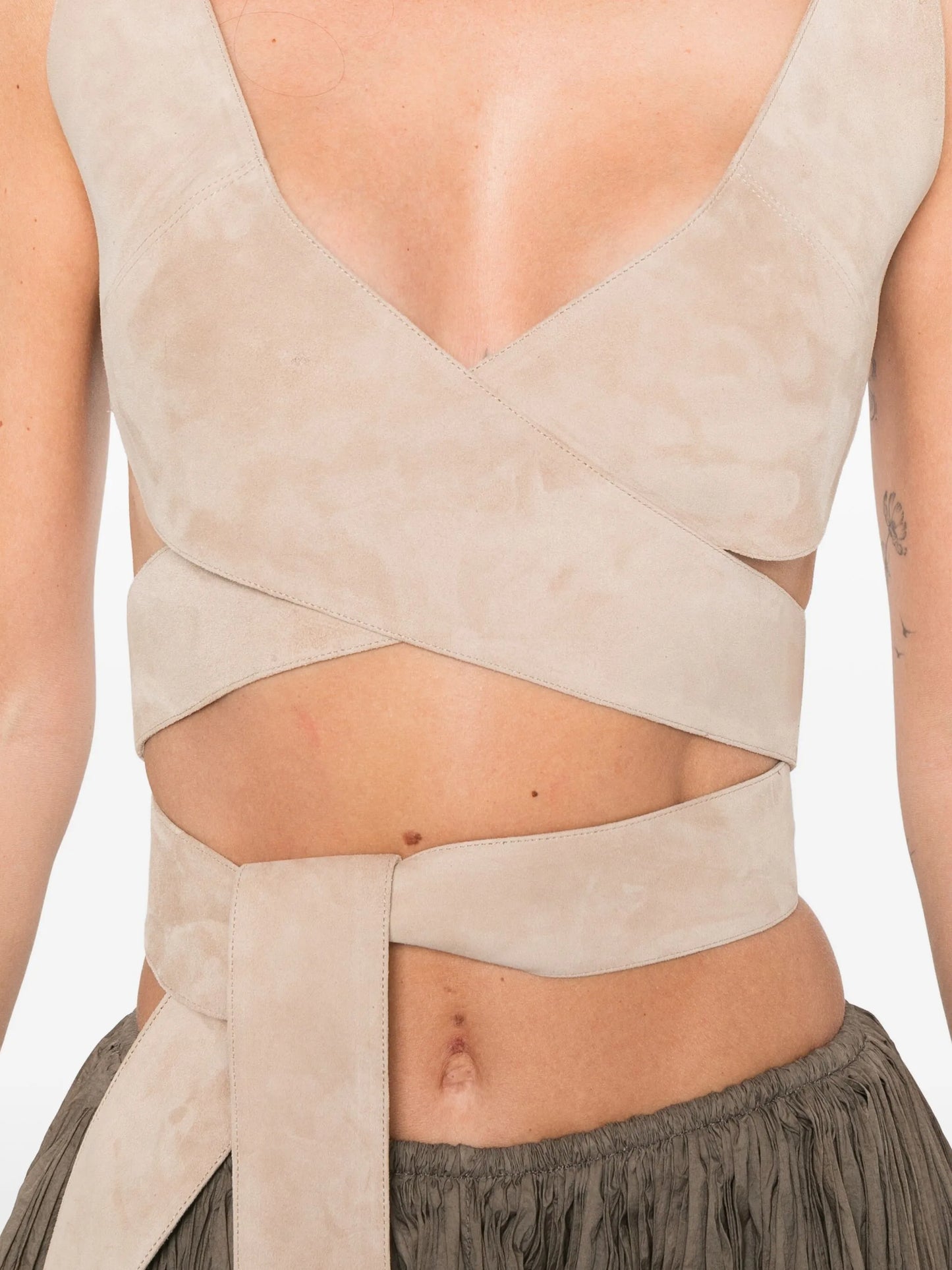 wrap striped cropped top