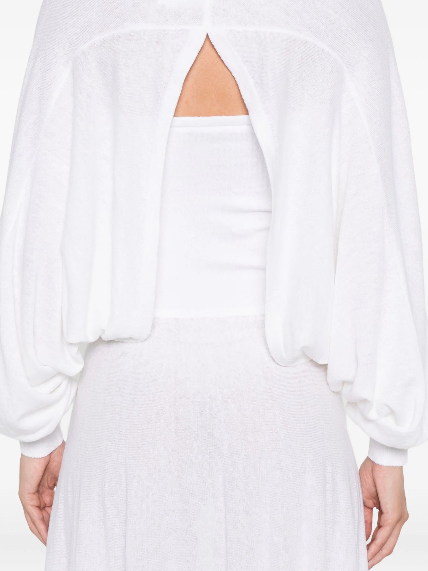 long-sleeved cropped blouse