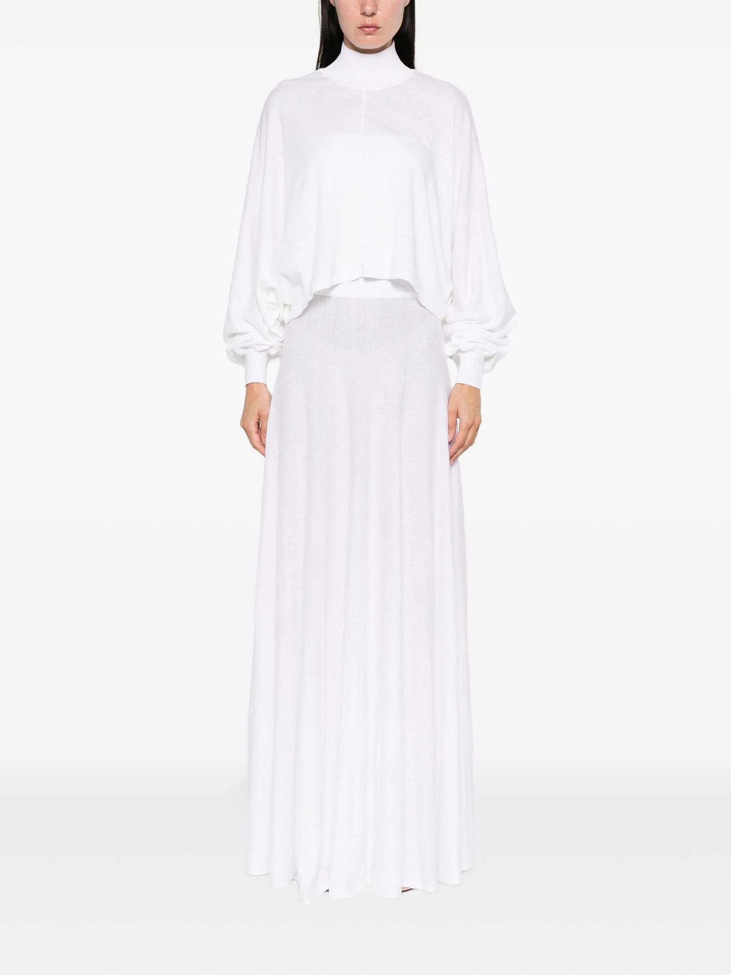 long-sleeved cropped blouse