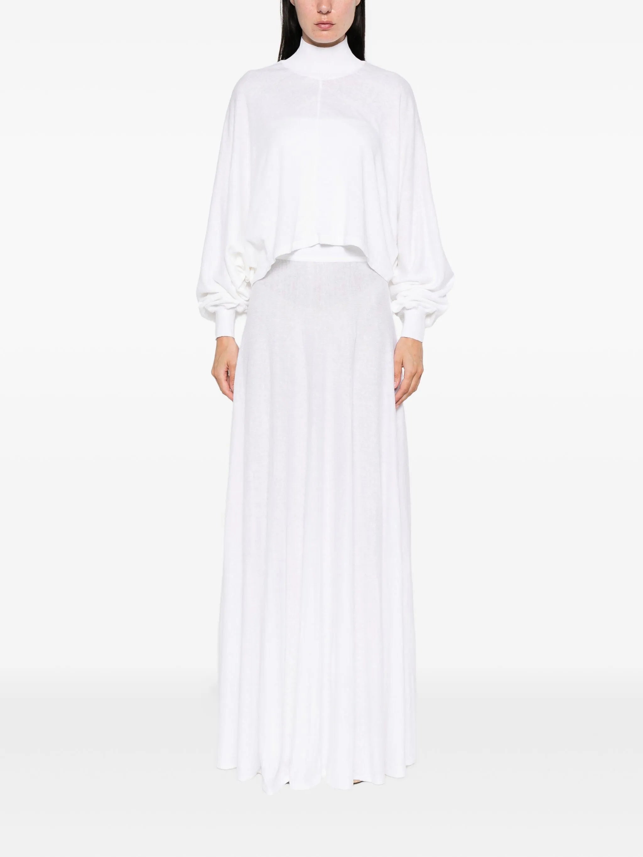 long-sleeved cropped blouse