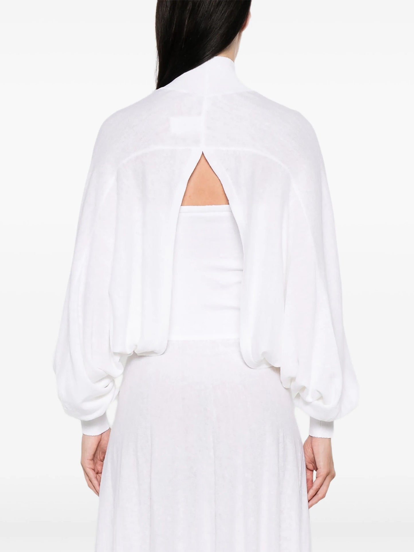 long-sleeved cropped blouse