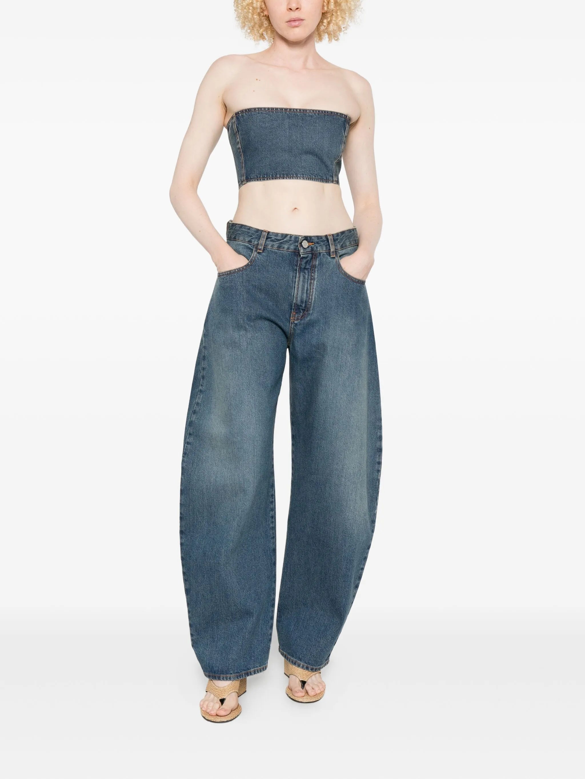 cropped denim top