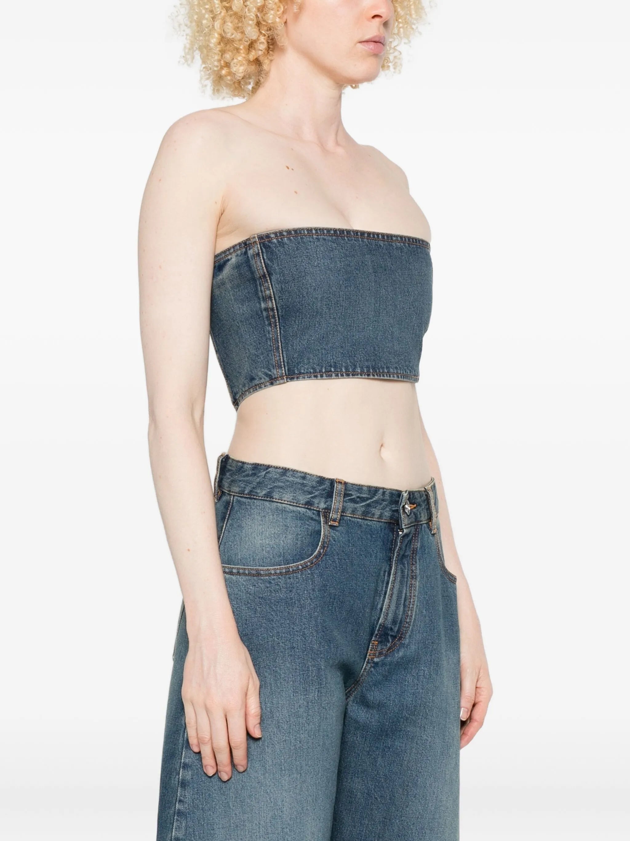 cropped denim top