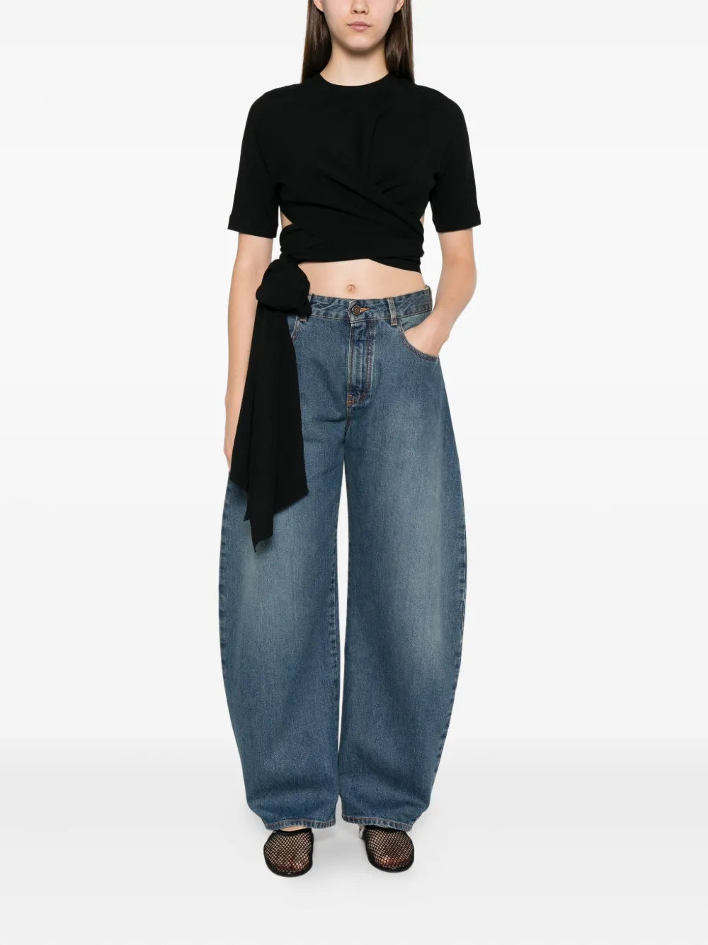 cotton-blend jeans