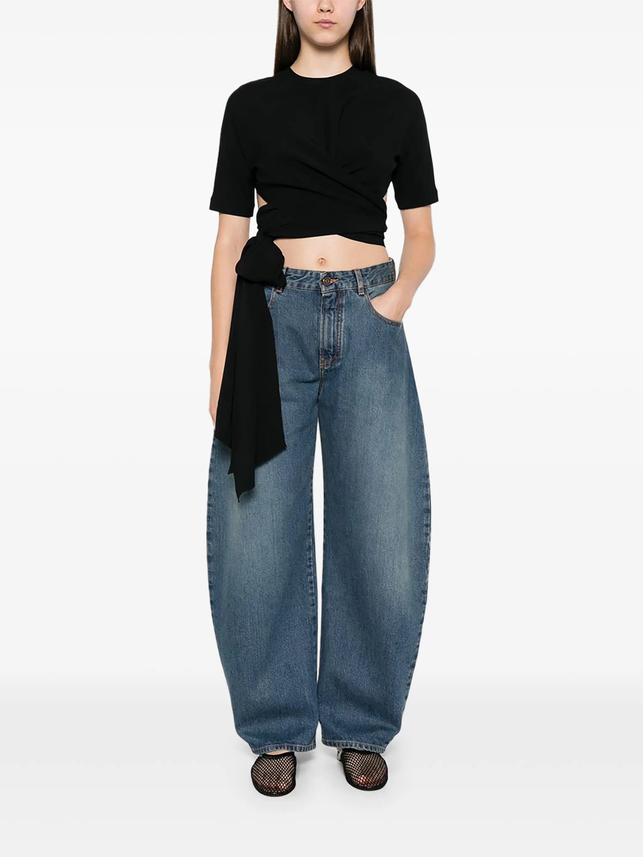 wrap-effect cut-out top