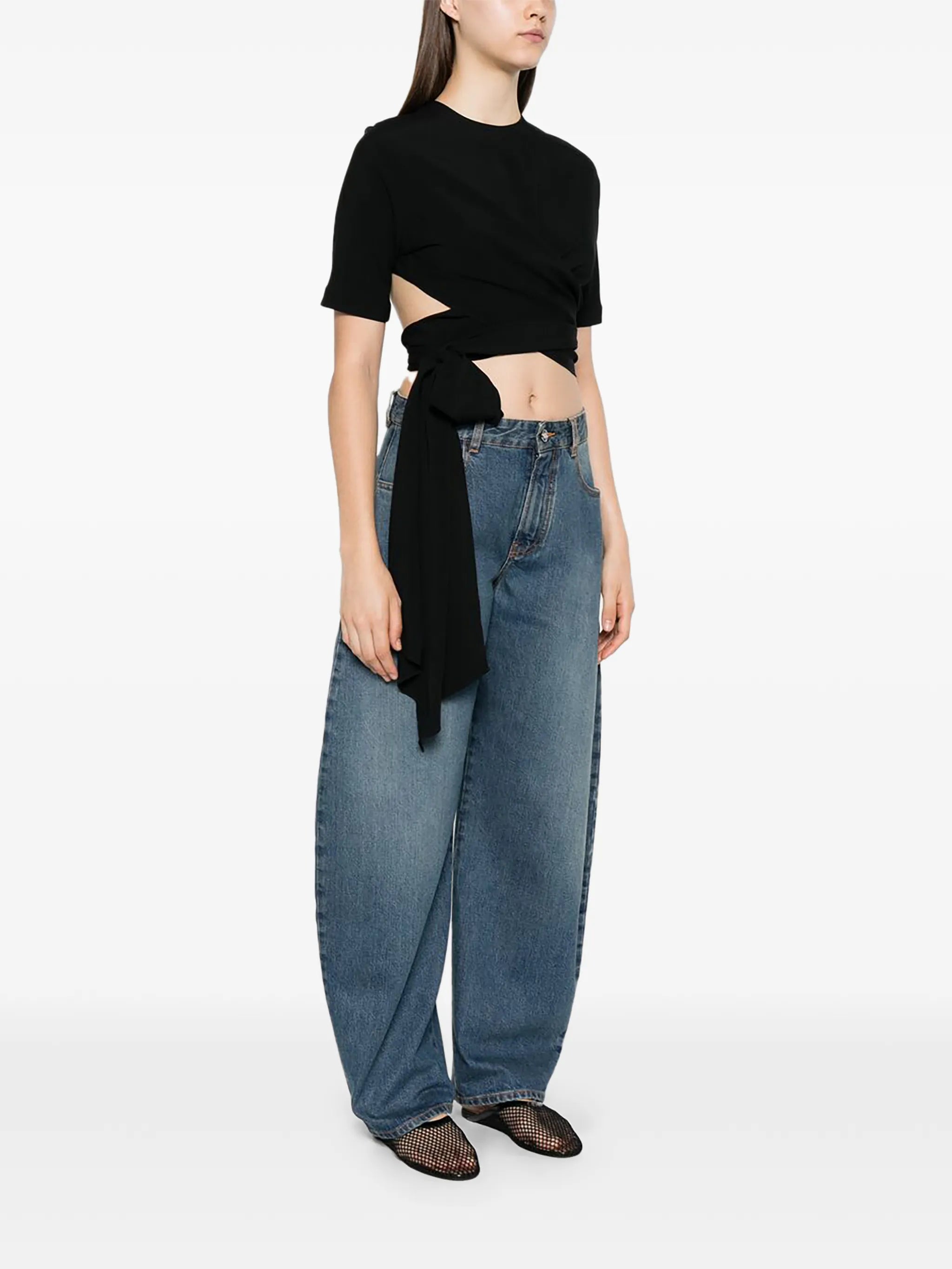 wrap-effect cut-out top