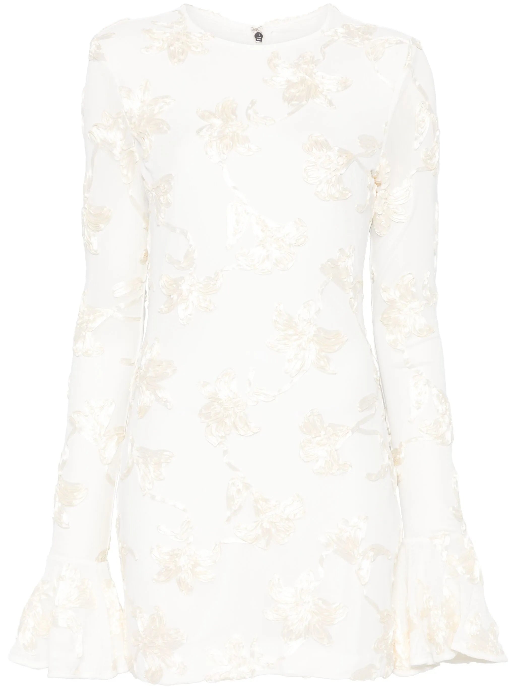flower-mesh mini dress