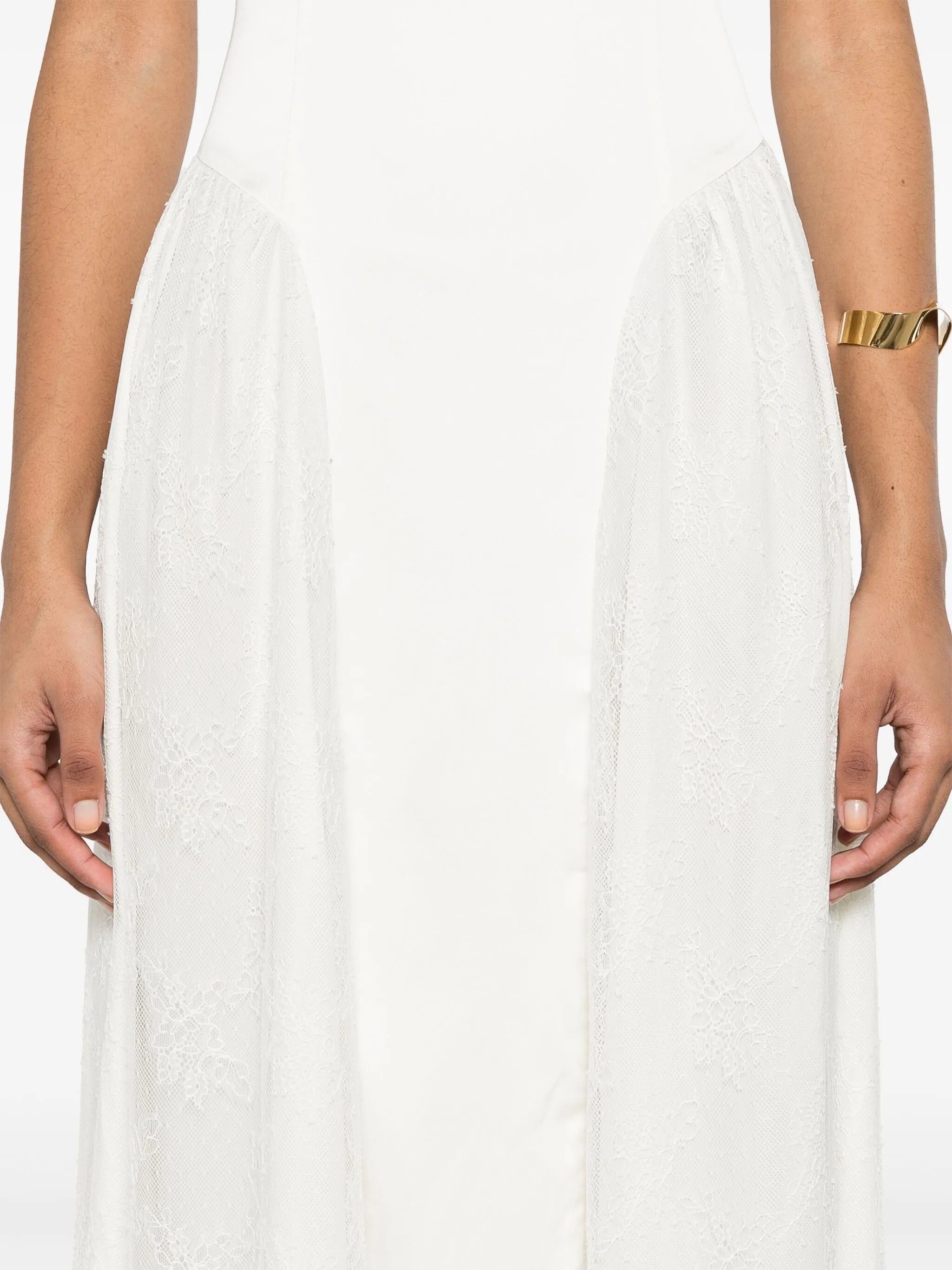 satin lace maxi dress
