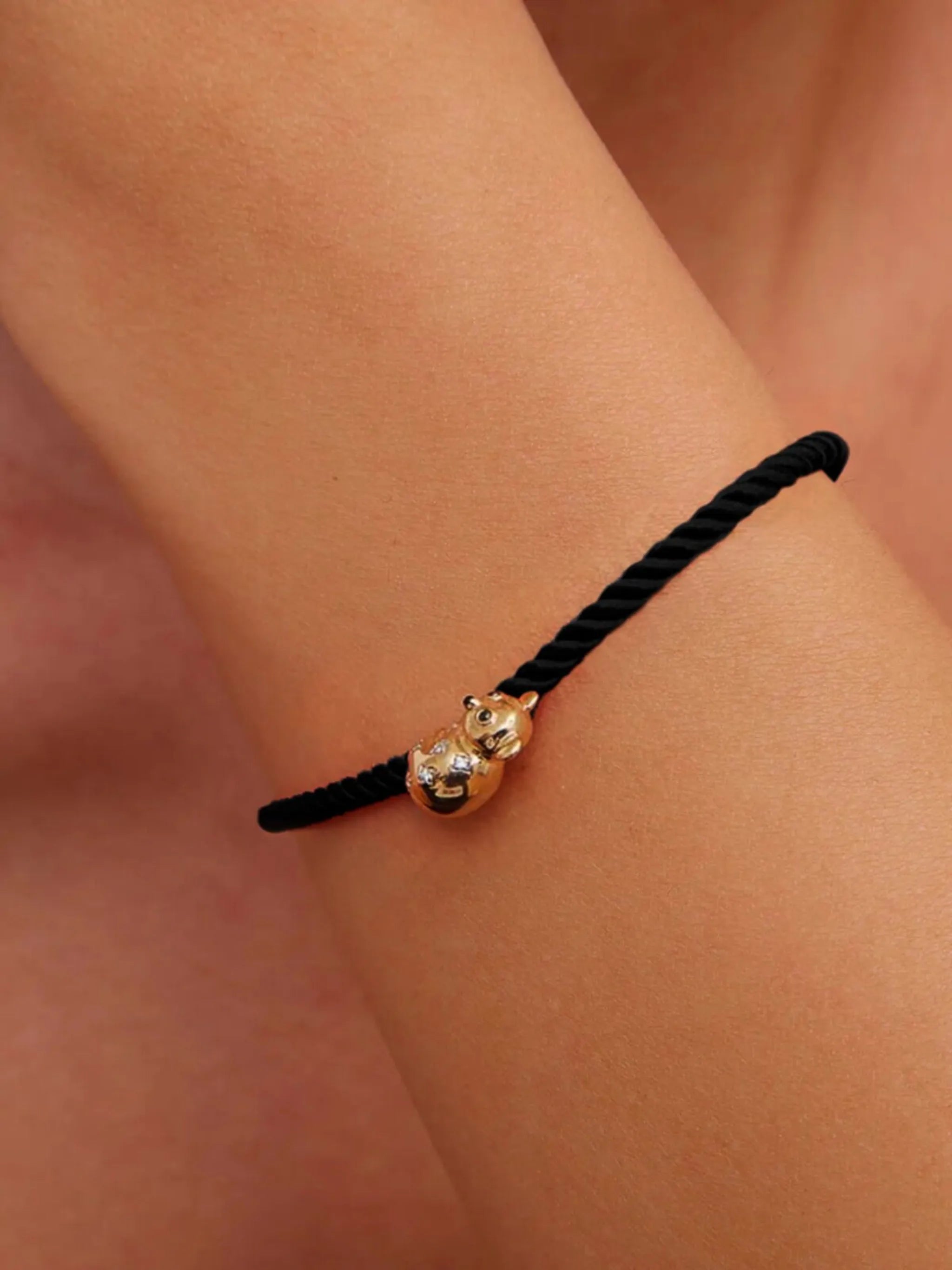 9K yellow gold Koala diamond bracelet