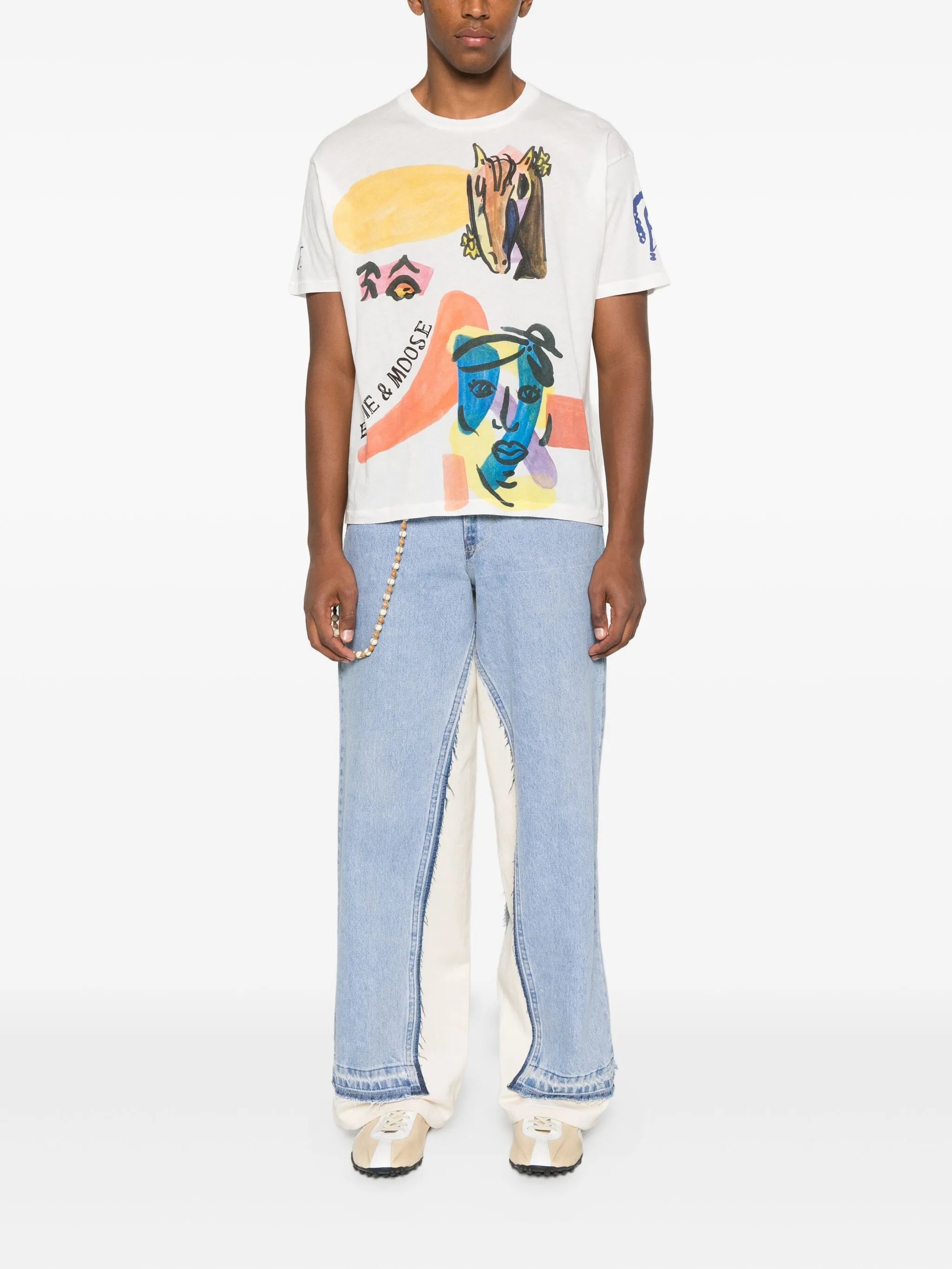 horse-print collage T-shirt