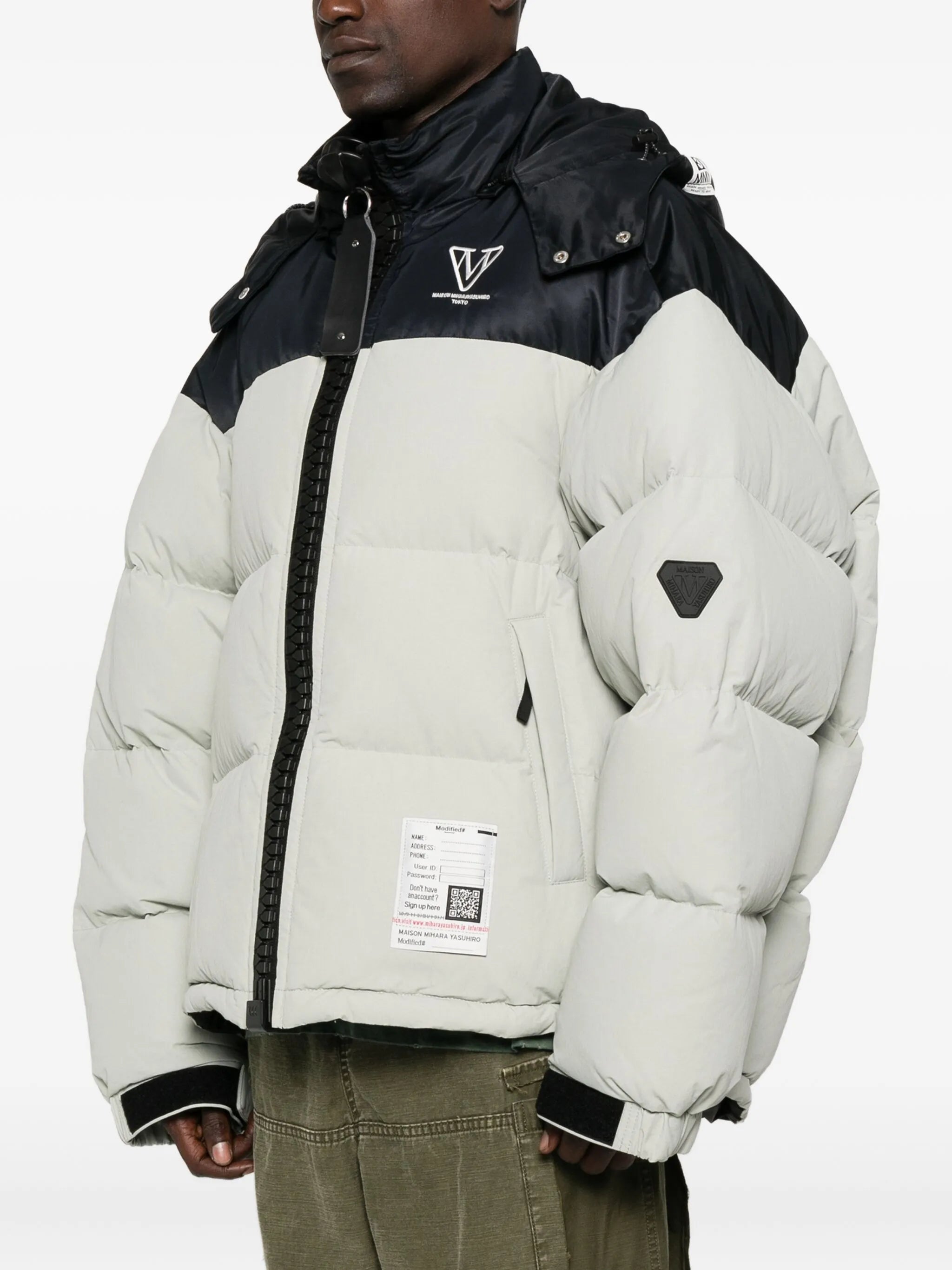 colour-blocked padded coat