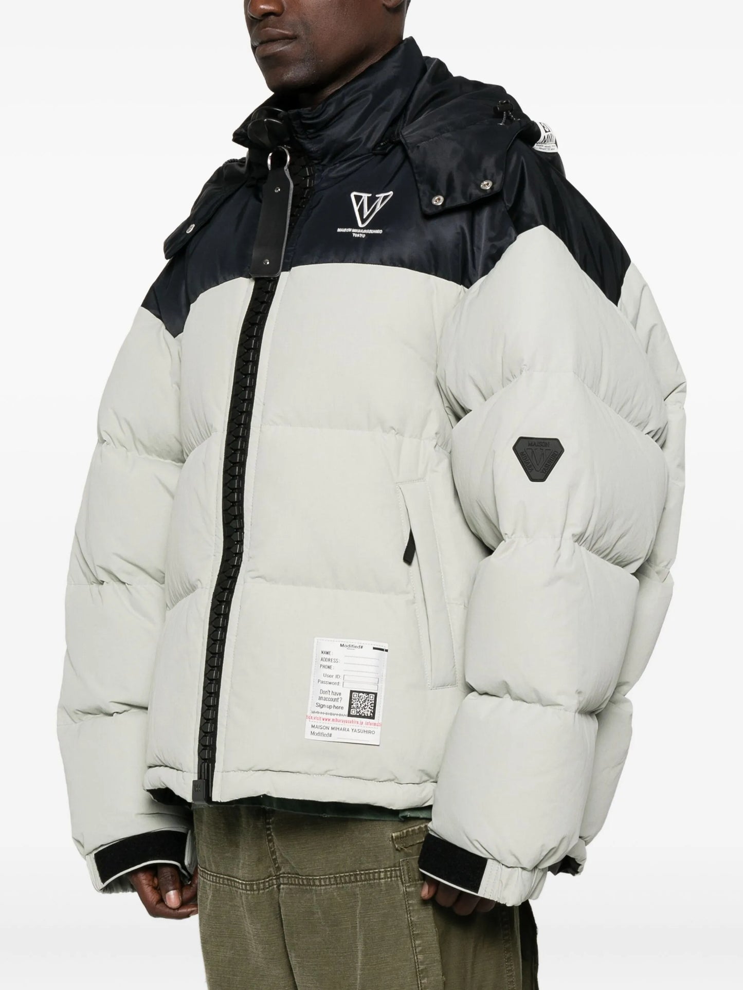 colour-blocked padded coat