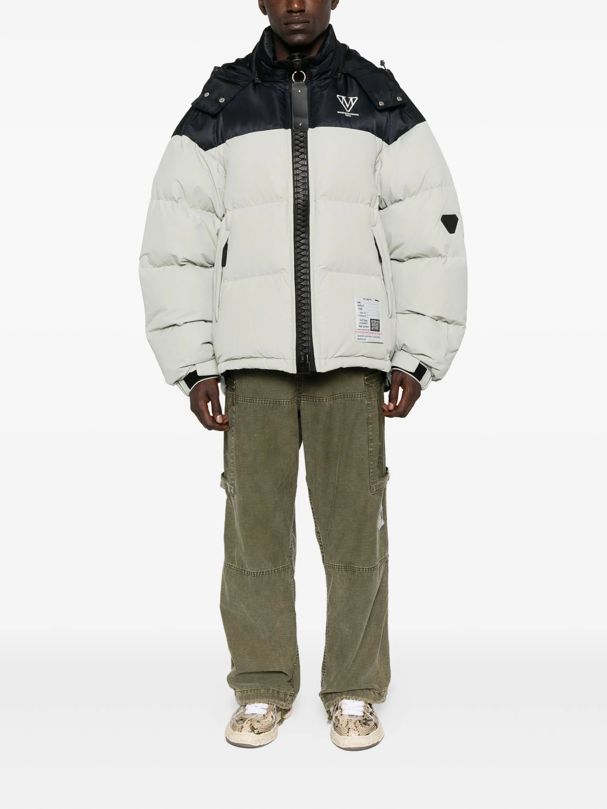 colour-blocked padded coat