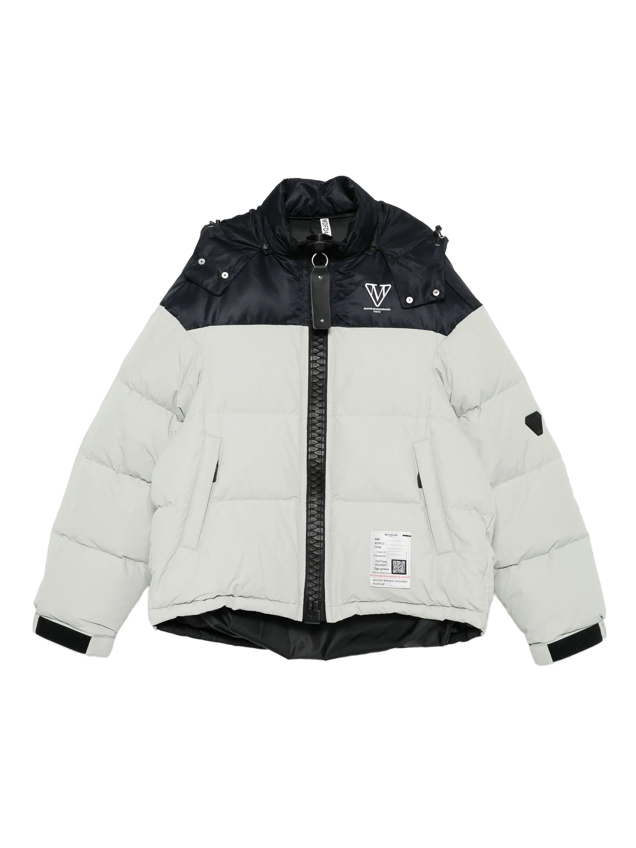 colour-blocked padded coat