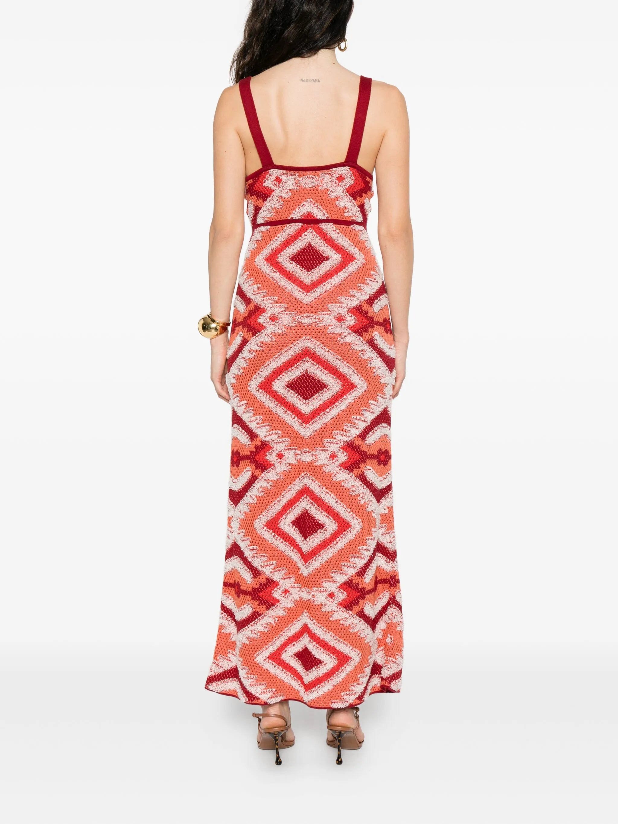Vintage Affair geometric-pattern midi dress