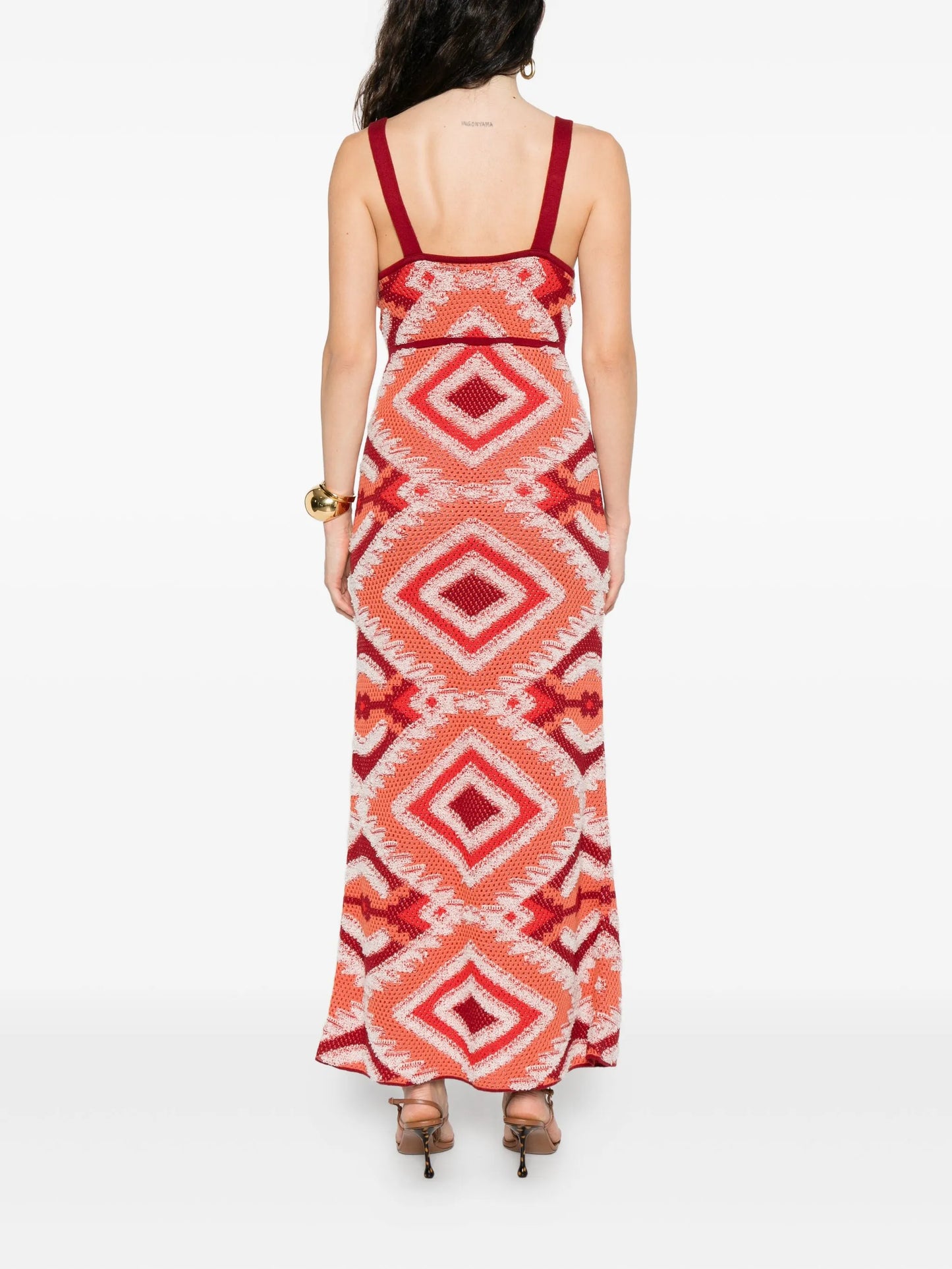 Vintage Affair geometric-pattern midi dress