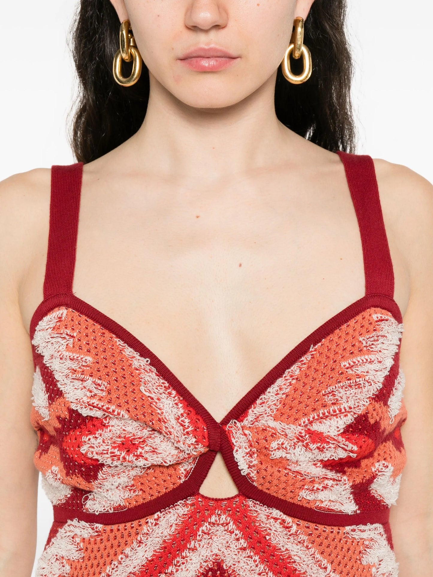 Vintage Affair geometric-pattern midi dress