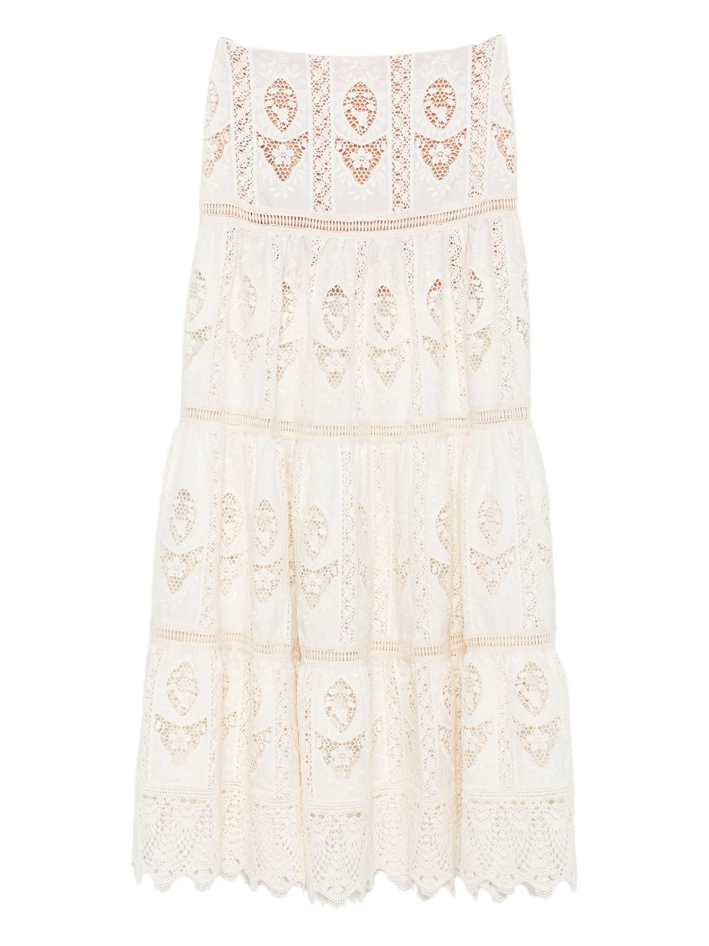 lace tiered maxi skirt